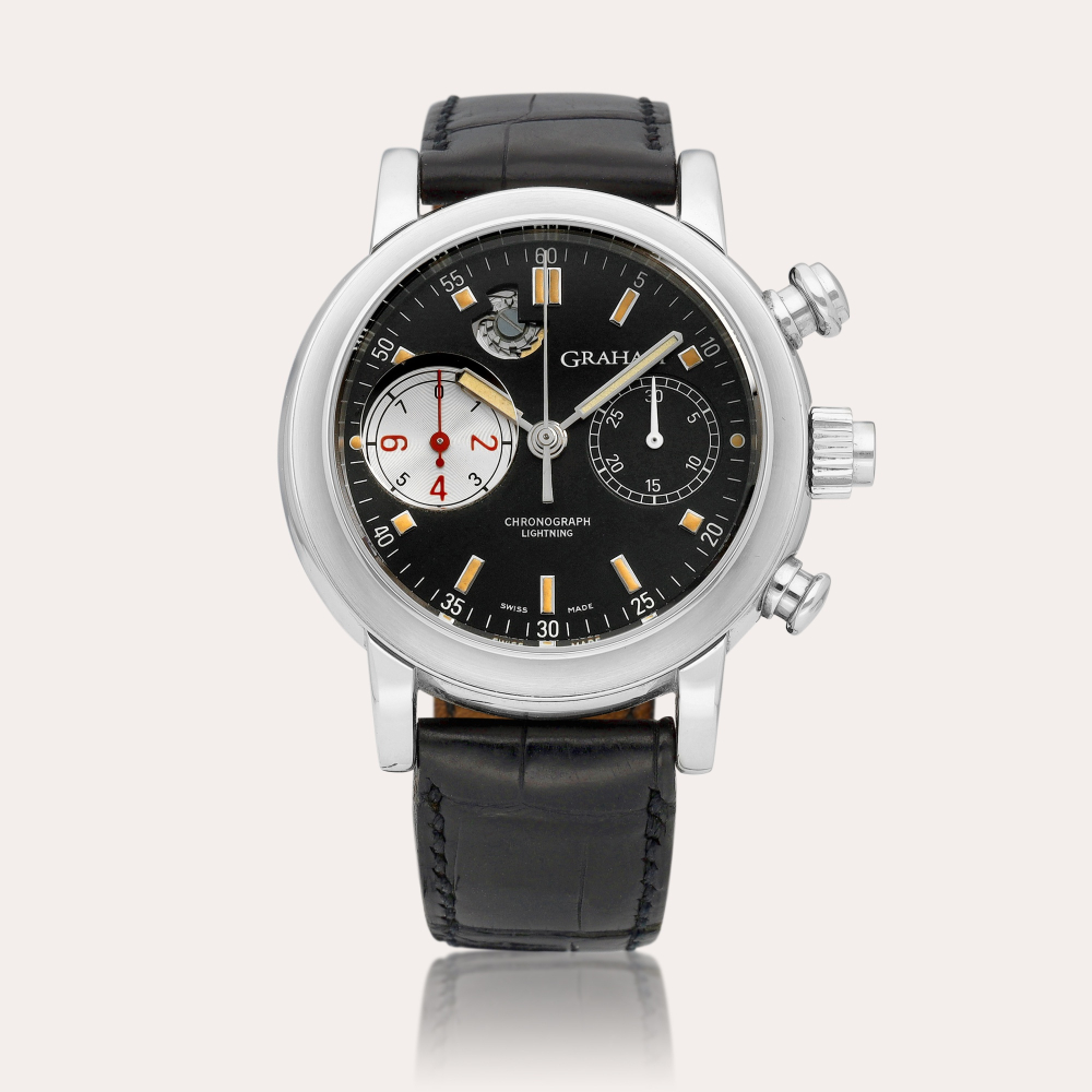 Graham Chronograph Lightning Foudroyante, Reference 2 SLI-695 | A stainless steel split-seconds chronograph wristwatch with 1/8th seconds register, Circa 2000 | Chronograph Lightning Foudroyante 型號2 SLI-695 | 精