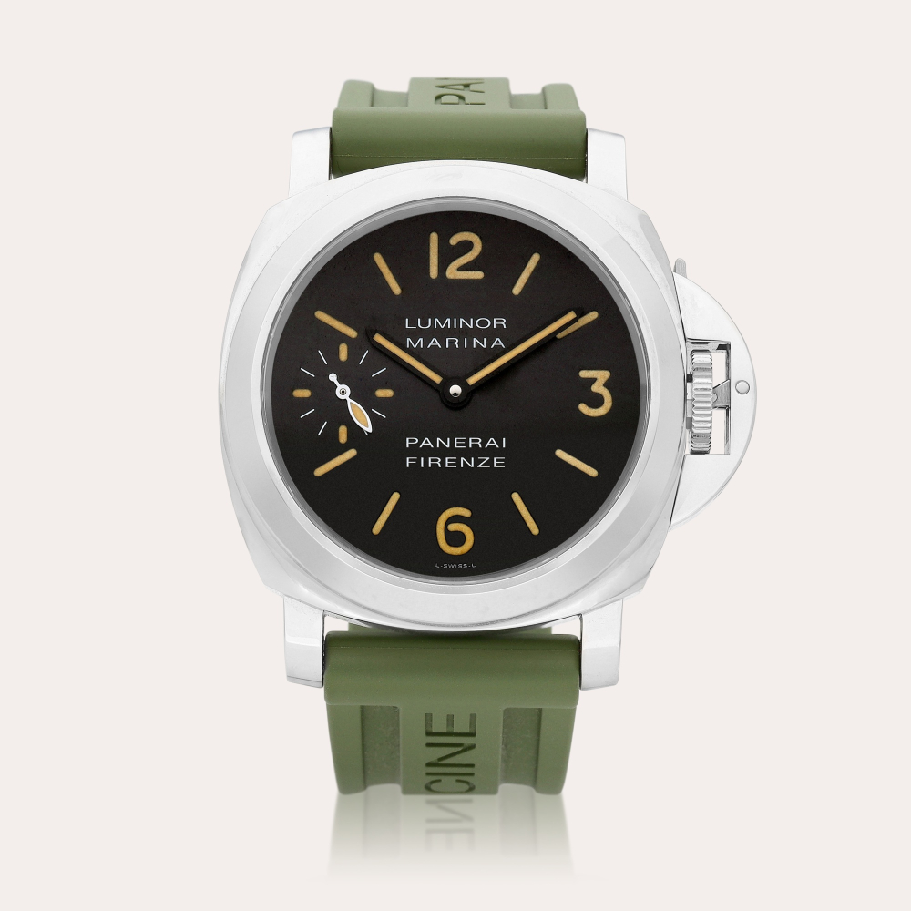 Panerai Luminor Marina Firenze Boutique, PAM00001 | A stainless steel wristwatch, Made for the Florence Panerai boutique, Circa 2015 | 沛納海 | Luminor Marina 佛羅倫斯專門店 型PAM00001 | 精鋼腕錶，為佛羅倫斯沛