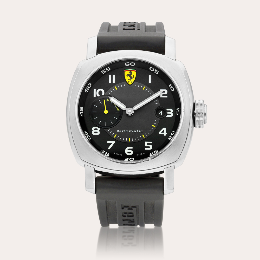 Panerai for Ferrari Ferrari Scuderia, Reference FER00002 | A stainless steel wristwatch with date, Circa 2007 | 沛納海為法拉利製作 | Ferrari Scuderia 型號 FER00002 | 精鋼腕錶，備日期顯示，約2007年製