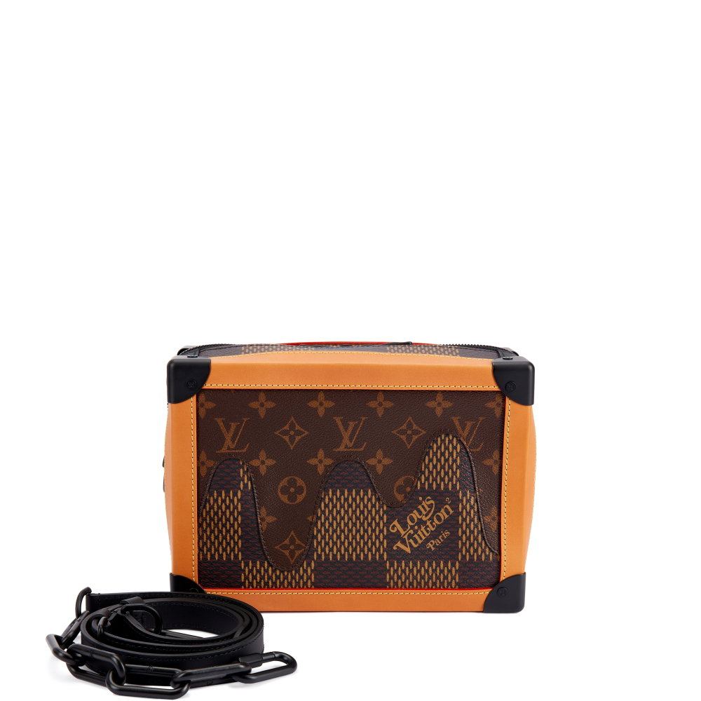Louis Vuitton X Nigo Limited Edition Ebene Damier and Monogram Canvas Soft Trunk Brushed Black Hardware