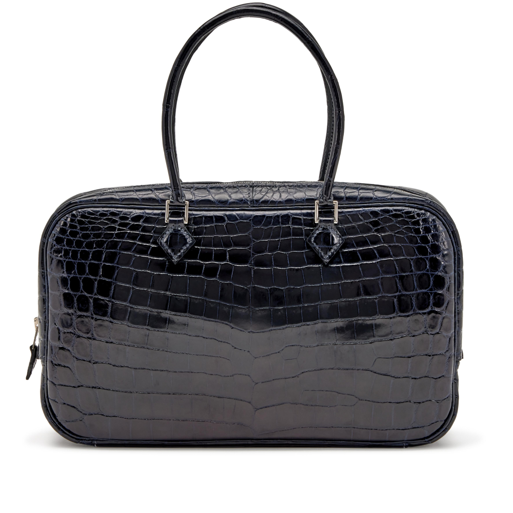 Bleu Marine Shiny Niloticus Crocodile Plume Elan 28 Palladium Hardware, 2013