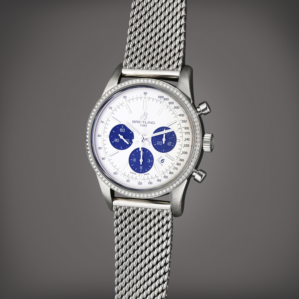 Reference AB0152 Transocean | A stainless steel and diamond-set automatic chronograph wristwatch with date and bracelet, Circa 2015