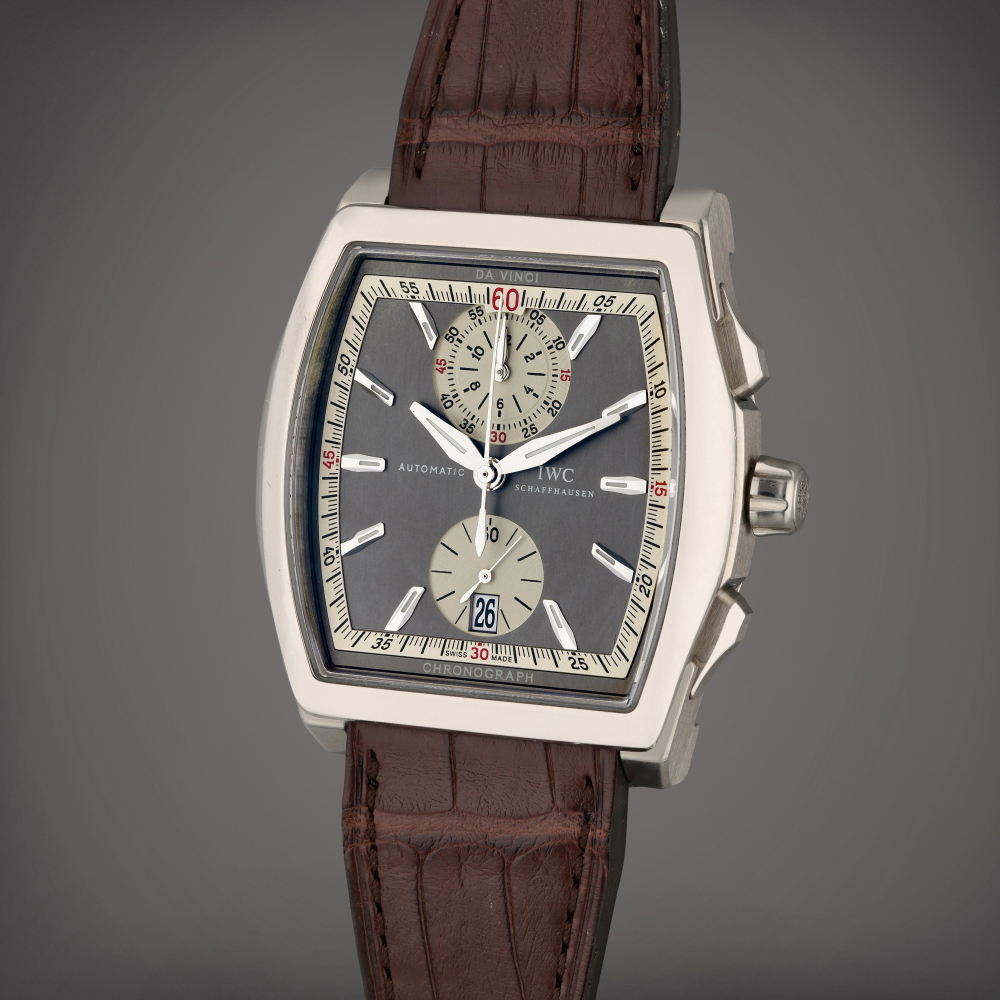 Reference IW376401 Da Vinci | A white gold automatic rectangular chronograph wristwatch with date, Circa 2010