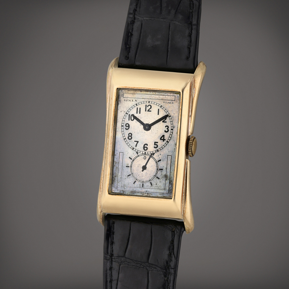 Reference 1490 Prince | A yellow gold rectangular wristwatch, Circa 1926