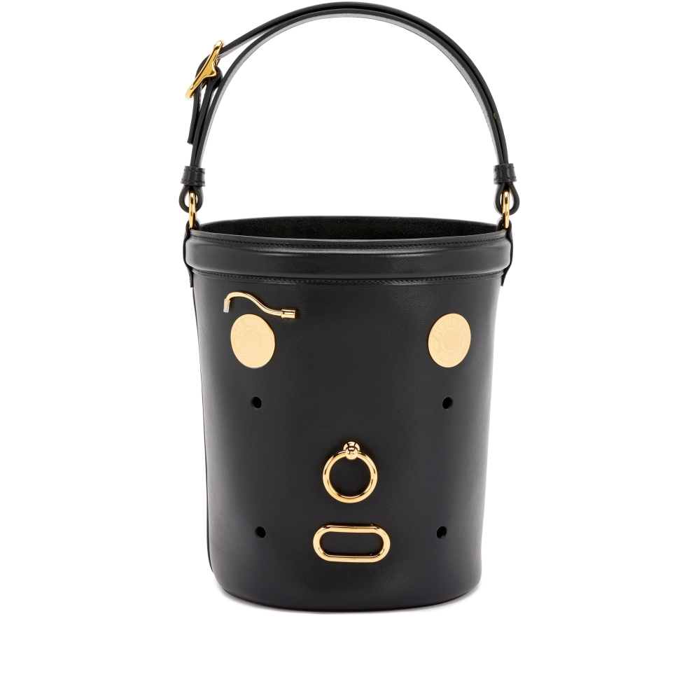 Hermès Black Tadelakt Sac De Mangeoire Play Bag Gold Hardware, 2020