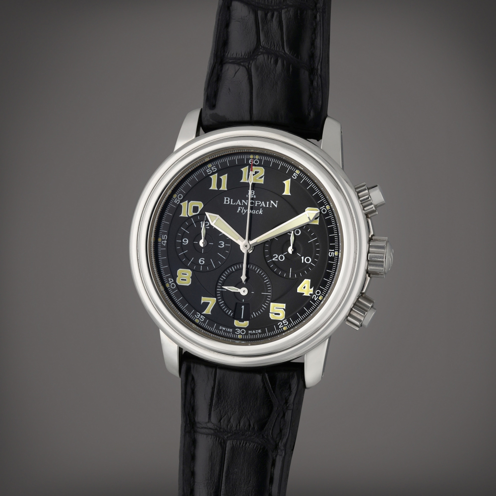 Blancpain Leman | A stainless steel automatic flyback chronograph wristwatch with date, Circa 2000