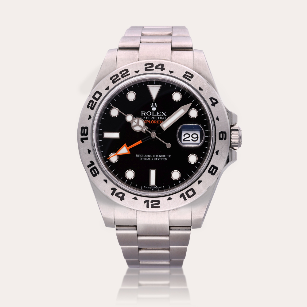 Rolex Reference 216570 Explorer II | A stainless steel automatic dual time wristwatch with date and bracelet, Circa 2016