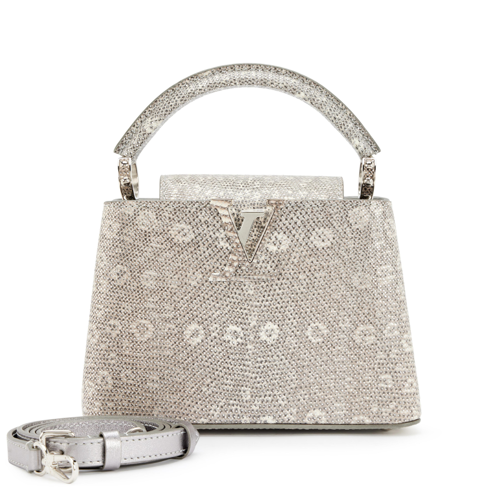 Louis Vuitton Silver Lizard Mini Capucines Silver Hardware, 2018