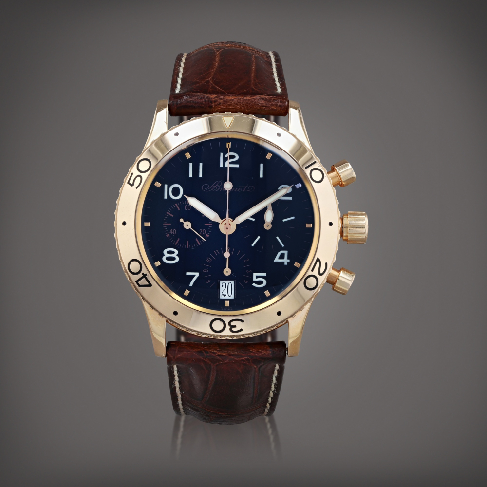 Type XX Transatlantique, reference 3820 Montre bracelet chronographe flyback en or rose avec date | Pink gold flayback chronograph wristwatch with date Vers 2000 | Circa 2000