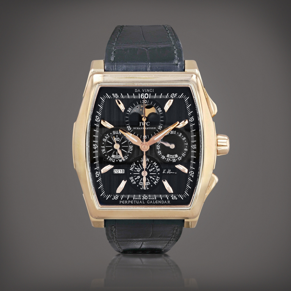 Da Vinci, Kurt Klaus limited edition, reference 376205 Montre bracelet chronographe en or rose avec quantième perpétuel et phases de lune | Pink gold chronograph wristwatch with perpetual calendar and moon phases Vers 2009 | Circa 2009