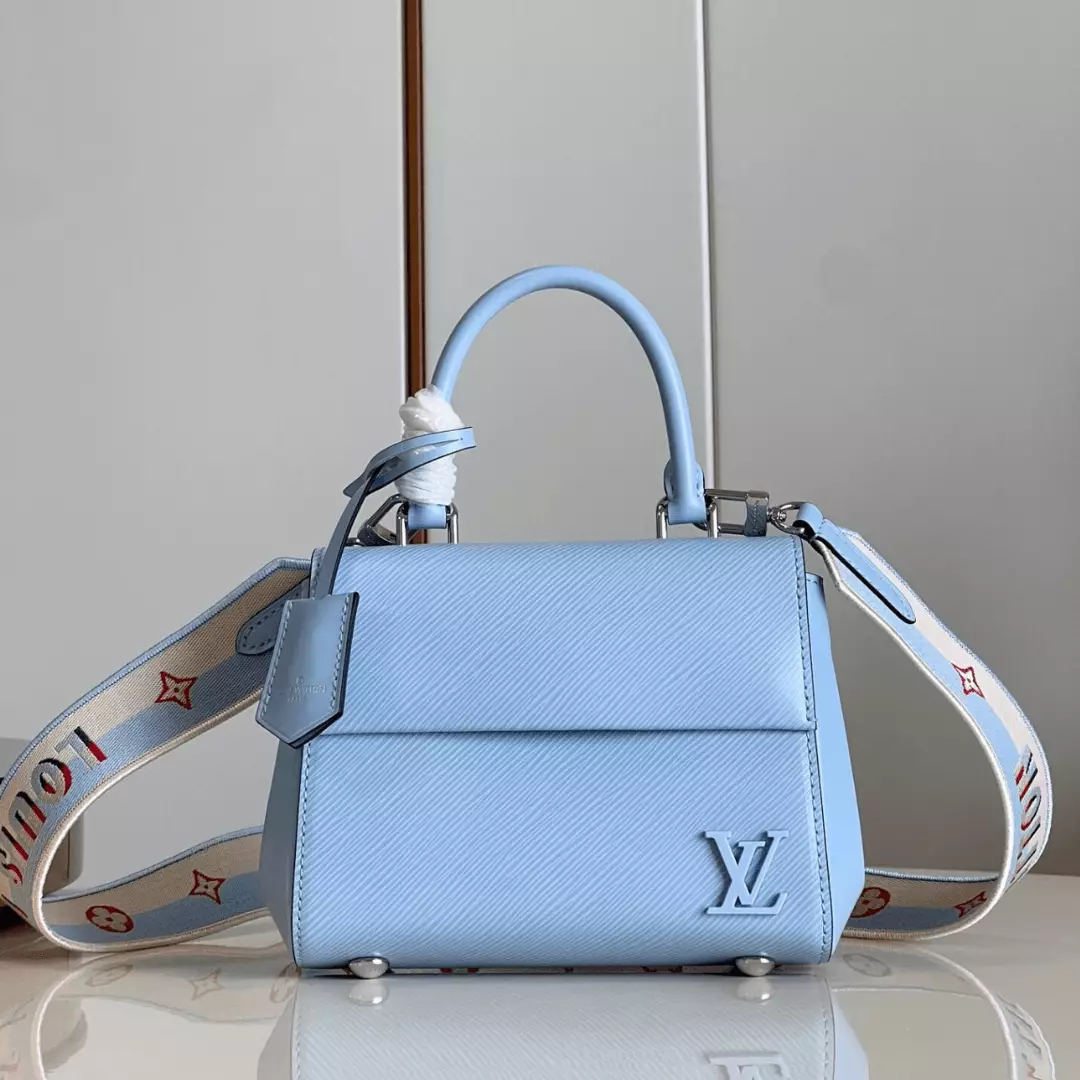 Louis Vuitton Clunny Blue Raised Pattern Handbags 20x16cm