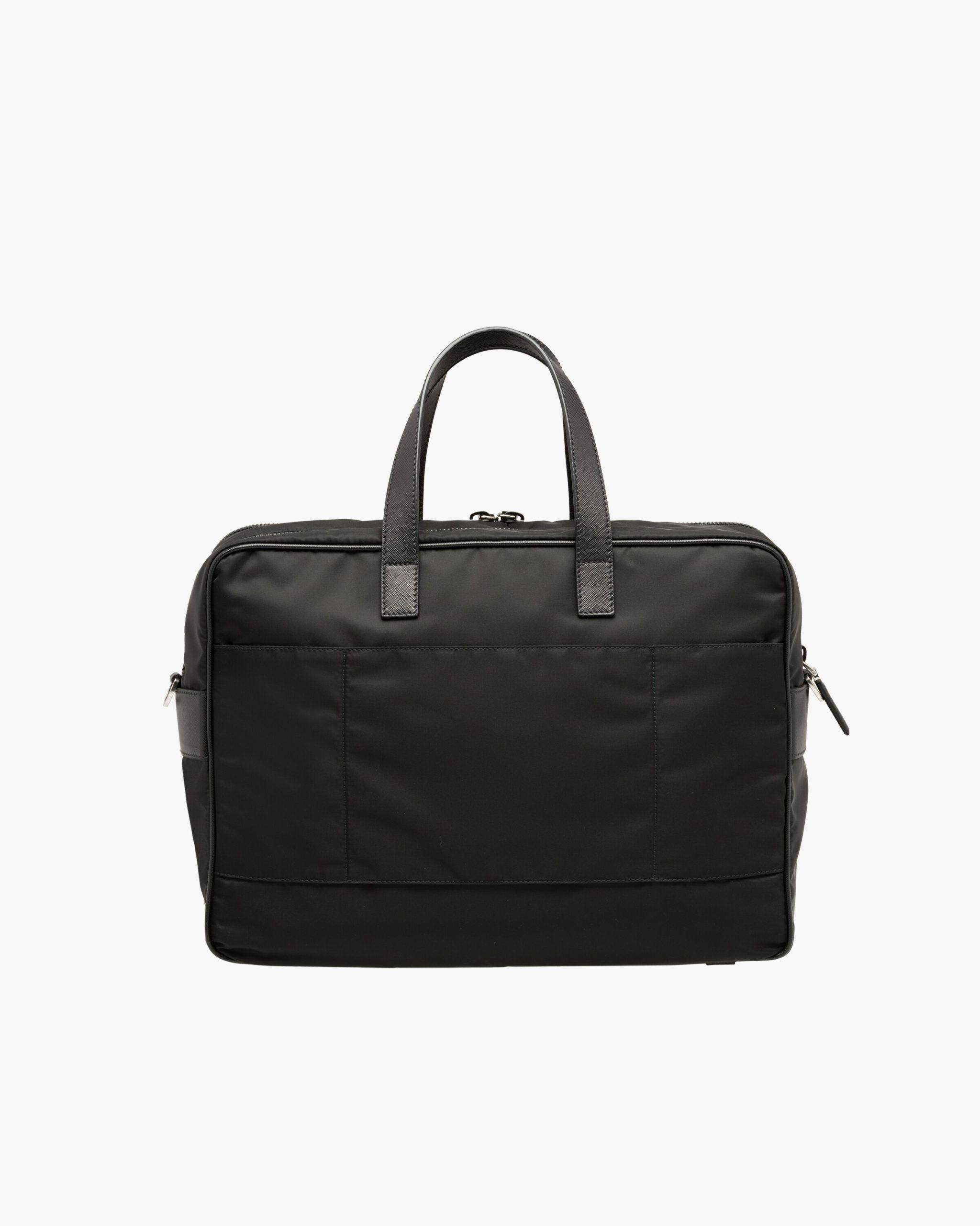Black Re-Nylon and Saffiano leather briefcase - Image 4