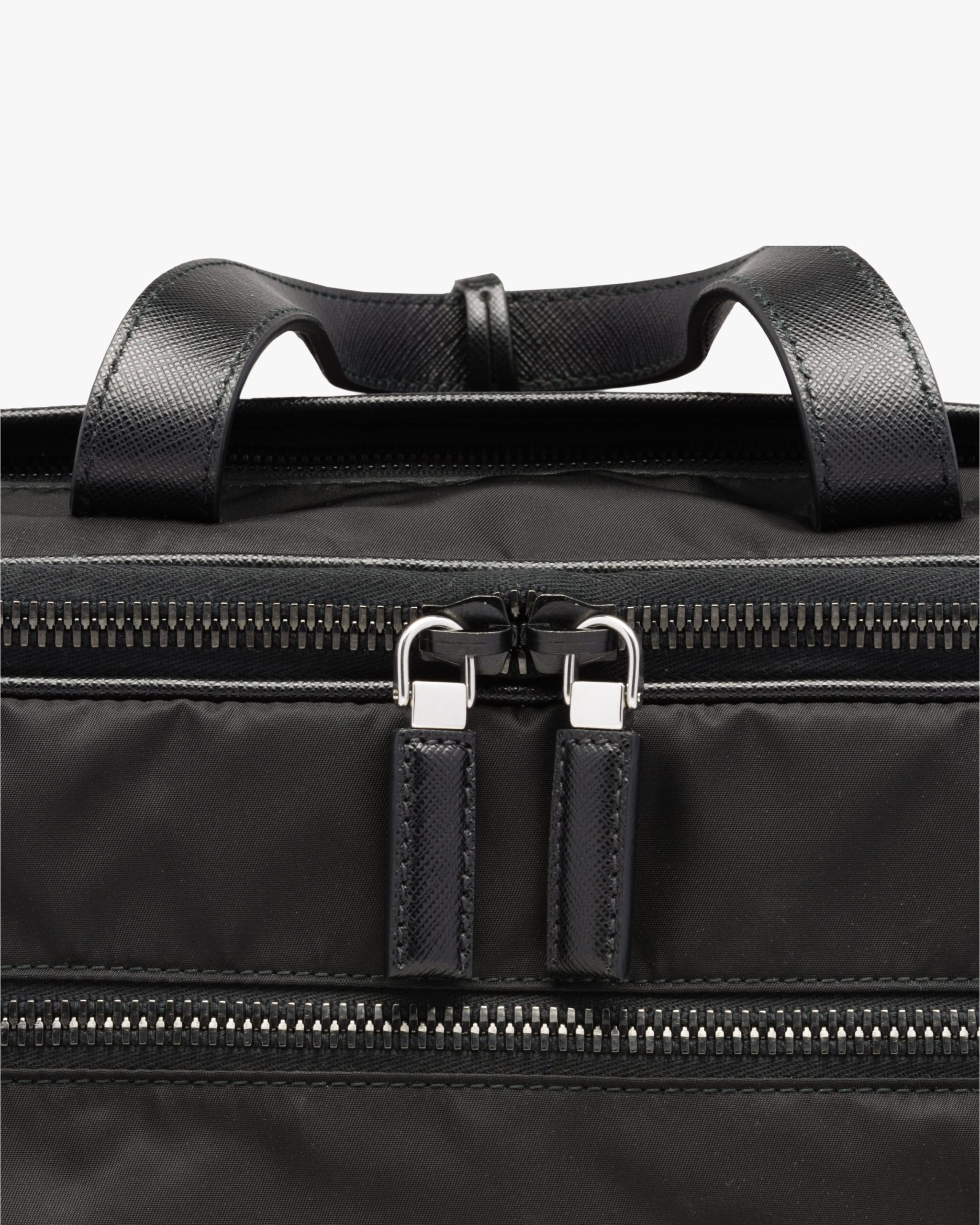 Black Re-Nylon and Saffiano leather briefcase - Image 6