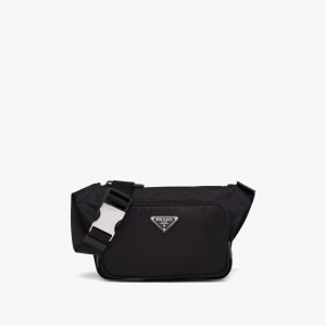 Black Re-Nylon and Saffiano leather shoulder bag