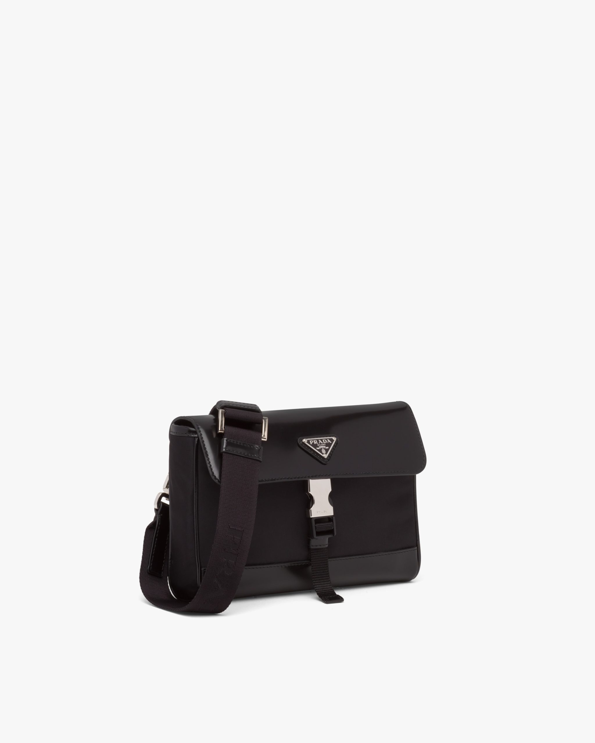 Black Re-Nylon and leather shoulder bag - Image 3