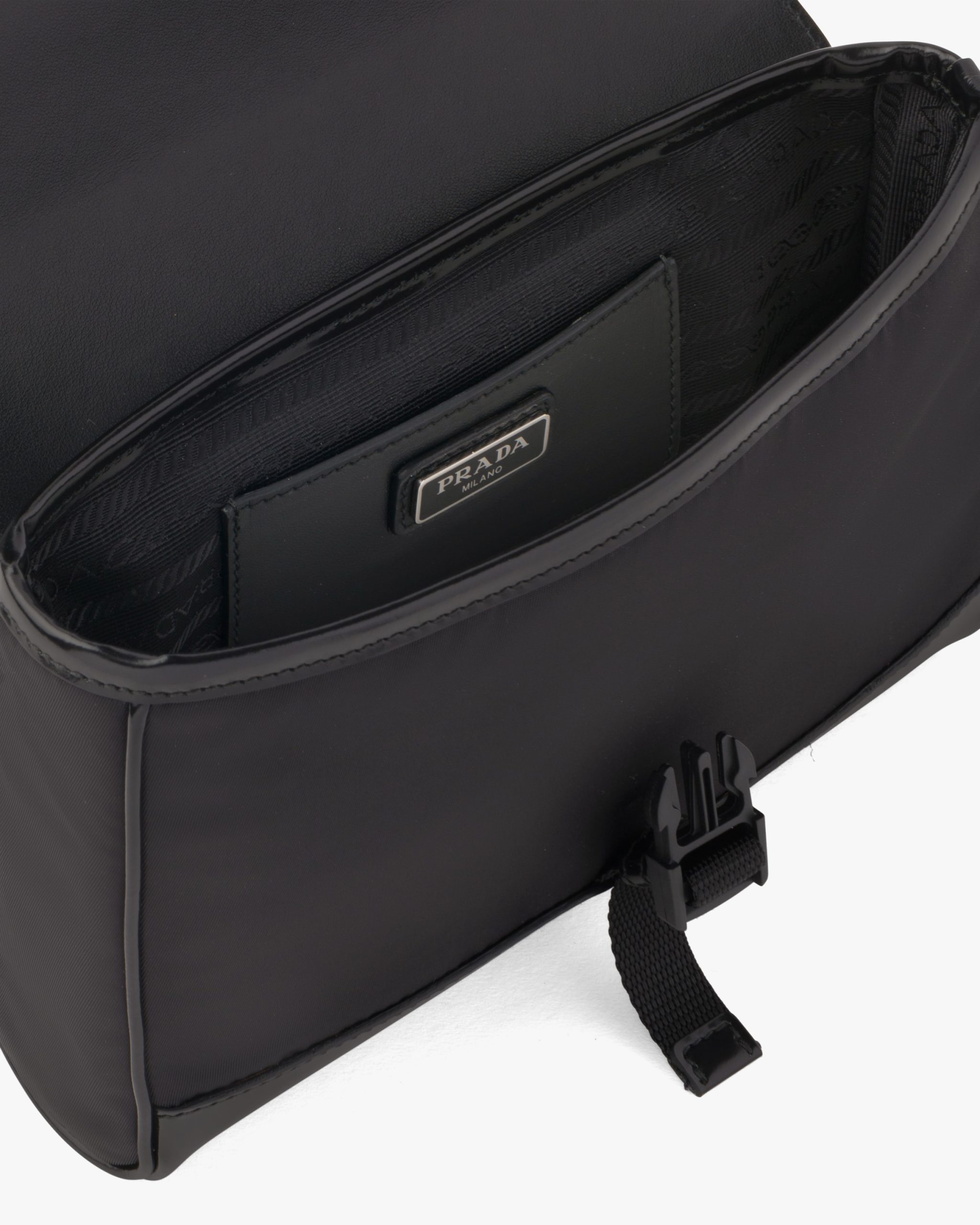 Black Re-Nylon and leather shoulder bag - Image 5