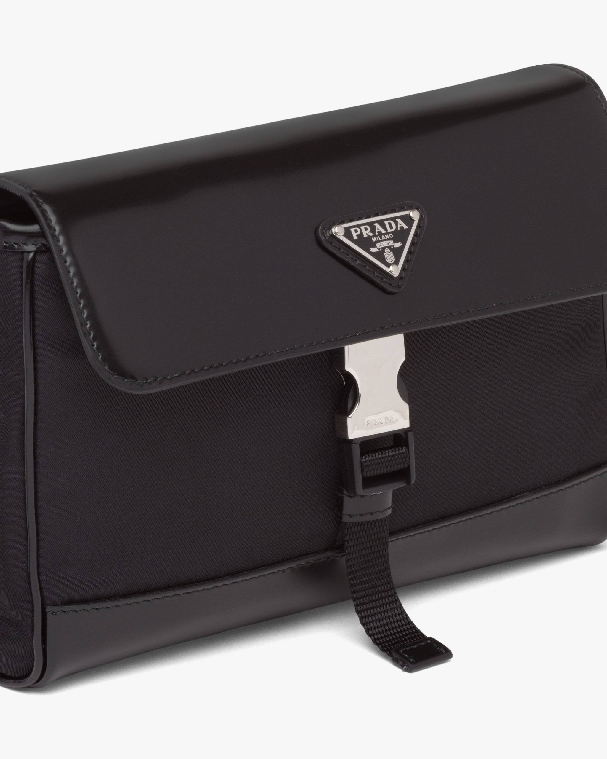 Black Re-Nylon and leather shoulder bag - Image 6