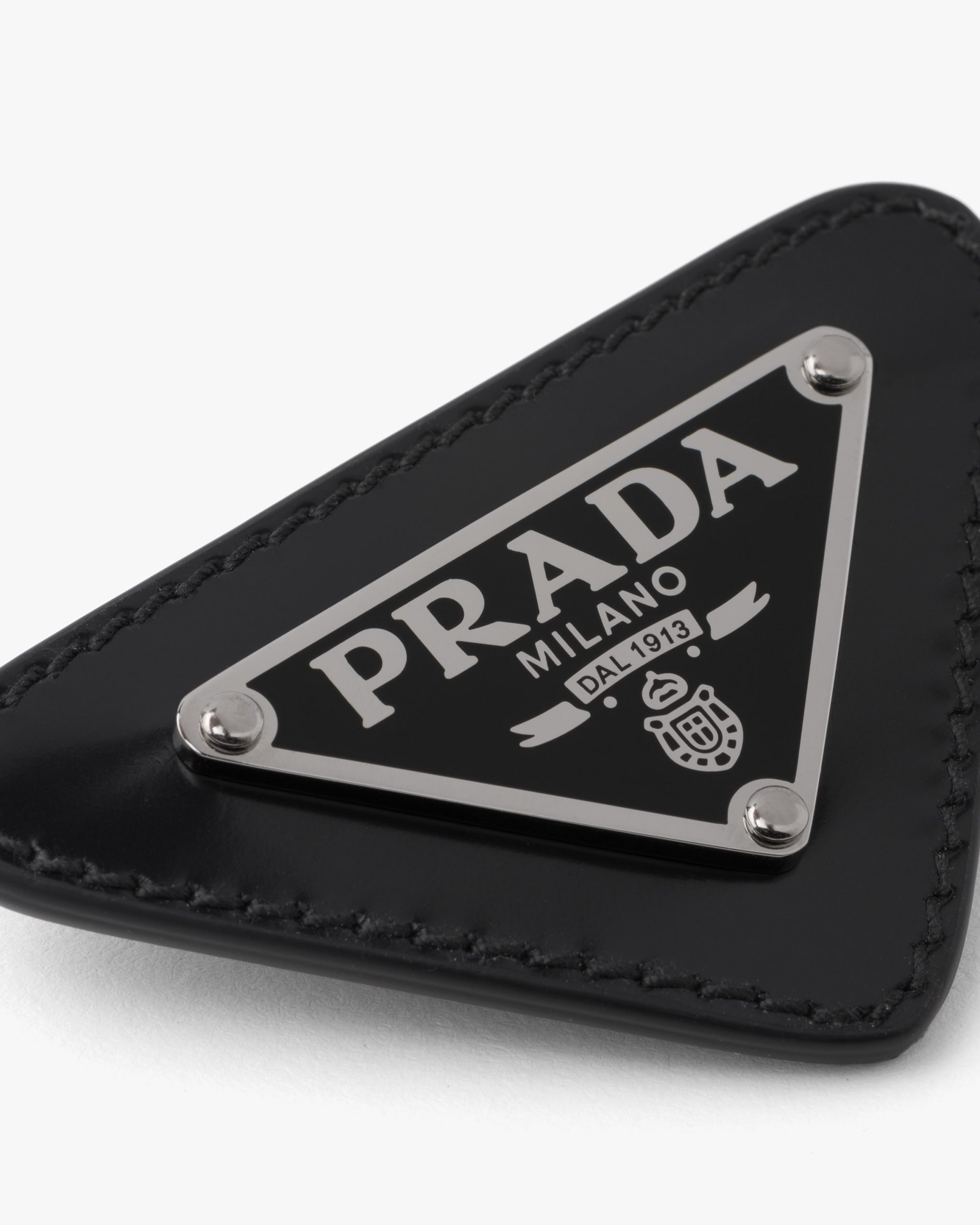 Black Brushed leather brooch - Image 2