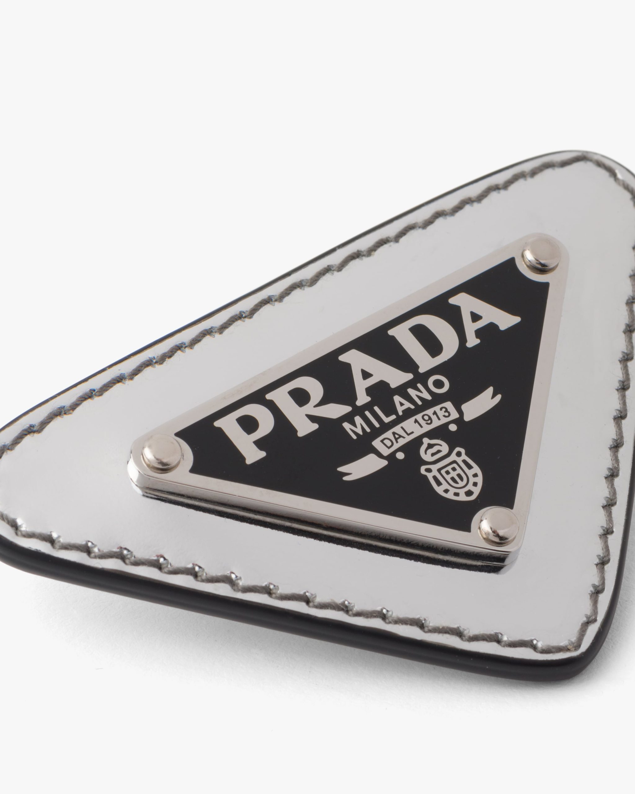 Silver Brushed leather brooch - Image 2