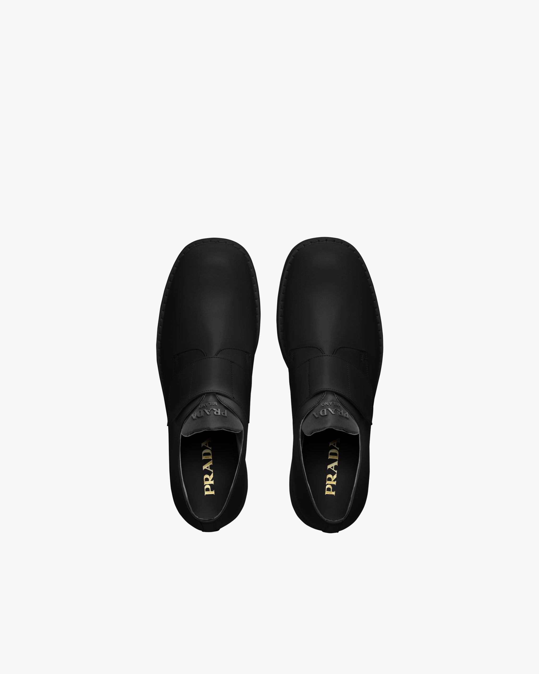 Black Brushed leather Derby shoes with strap - Image 4