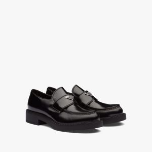 Black Chocolate brushed leather loafers