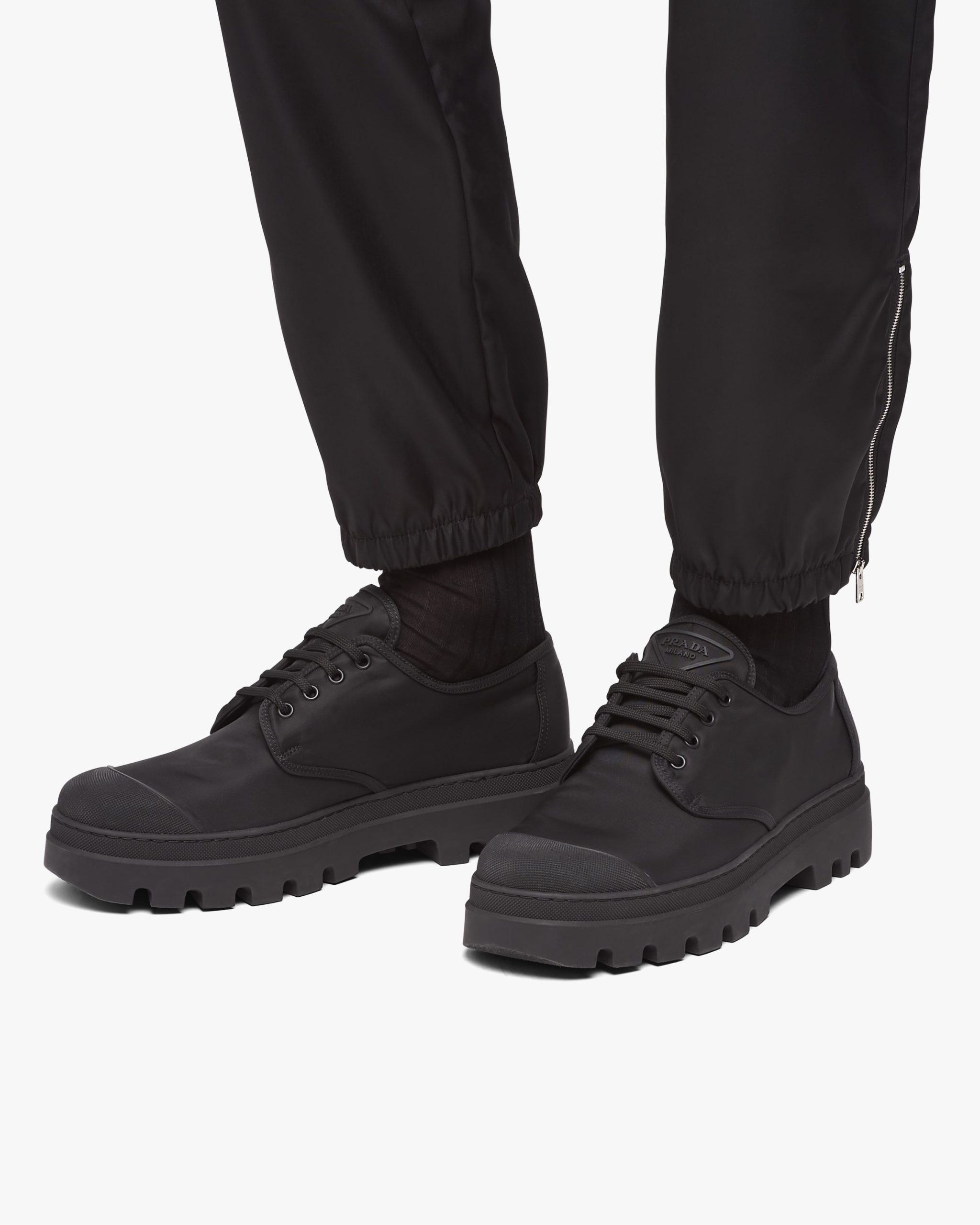 Black Nylon fabric Derby shoes - Image 5