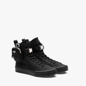 Black Prada Wheel Cassetta high-top sneakers