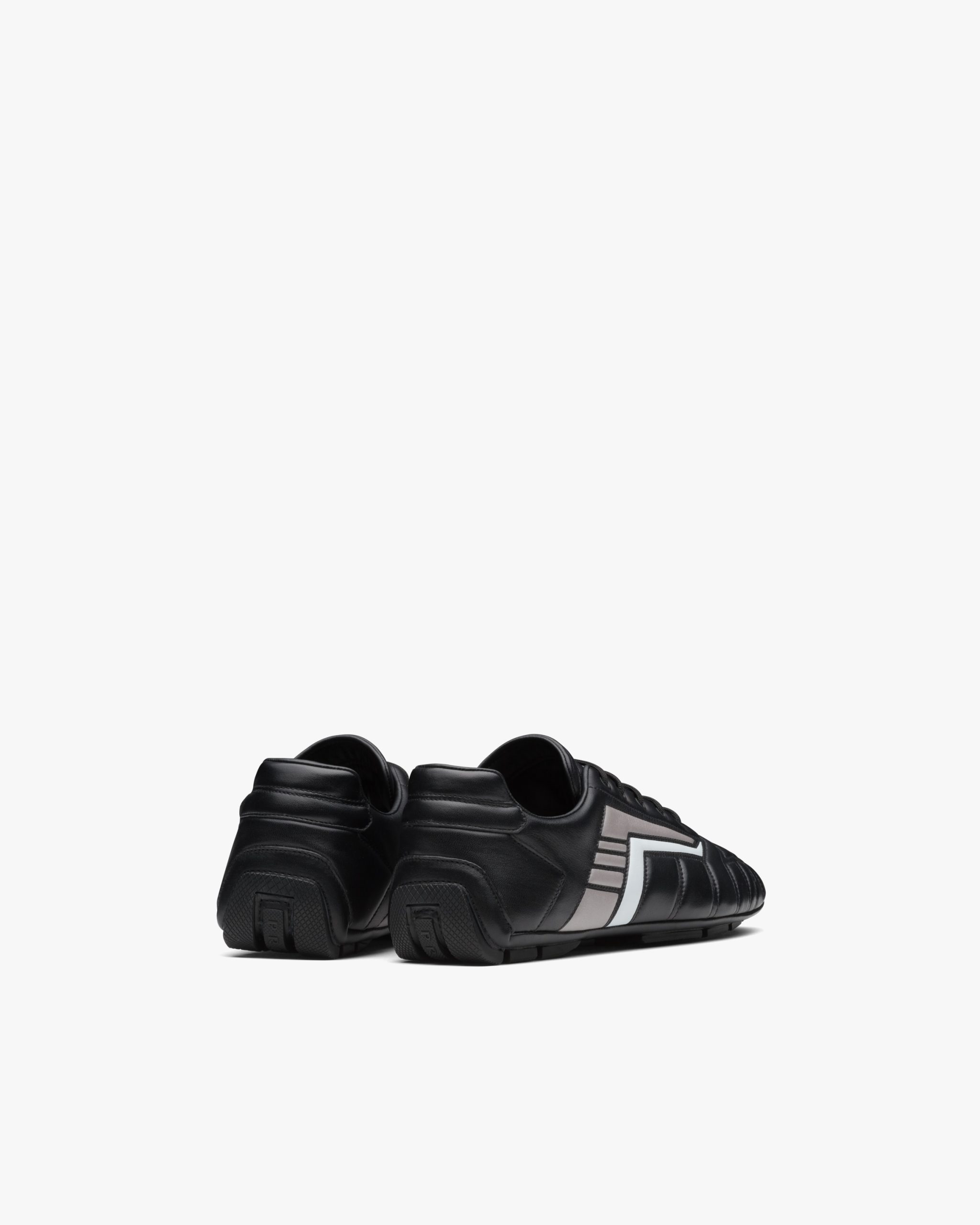 Black/gray Prada Rev leather sneakers - Image 3