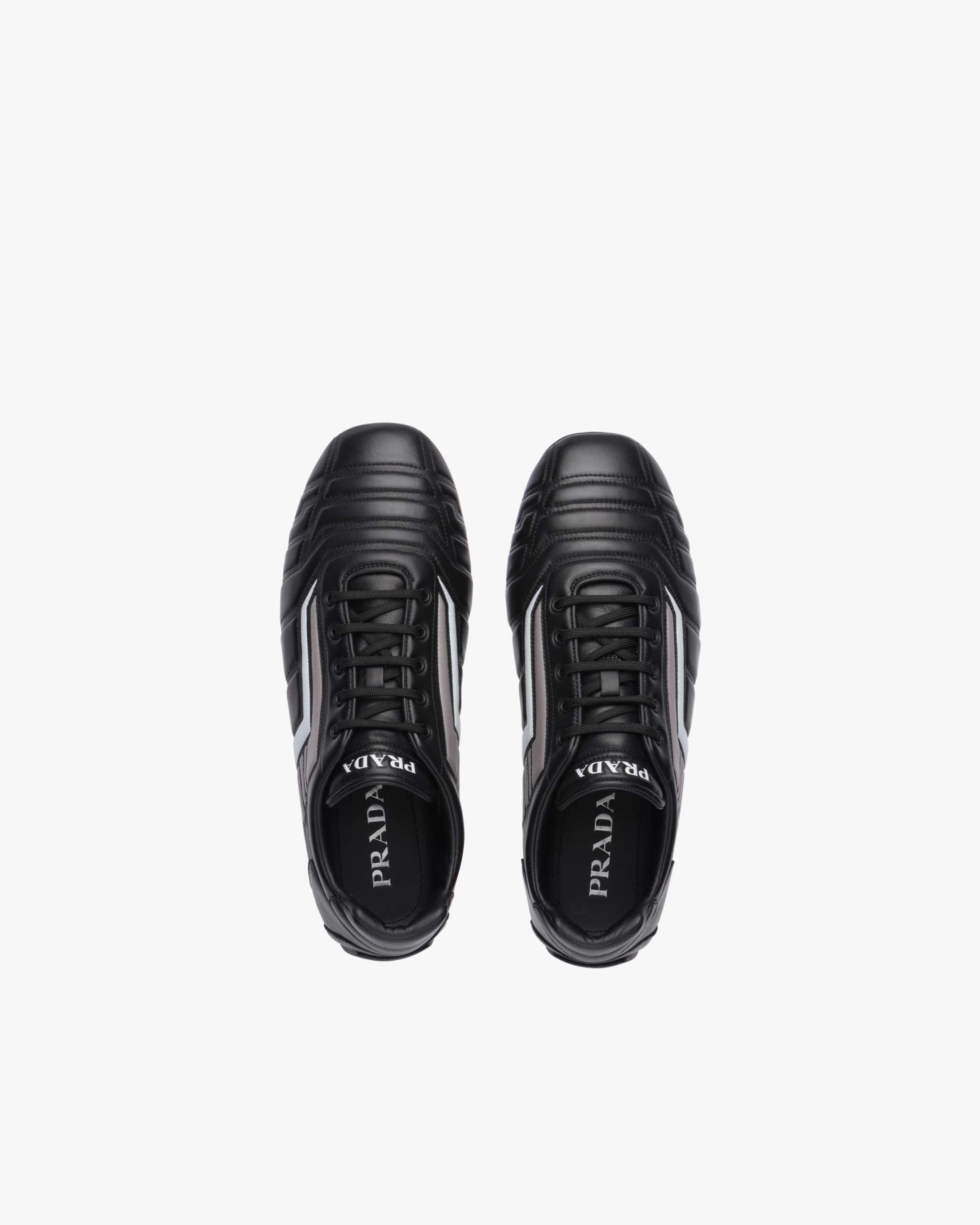 Black/gray Prada Rev leather sneakers - Image 4