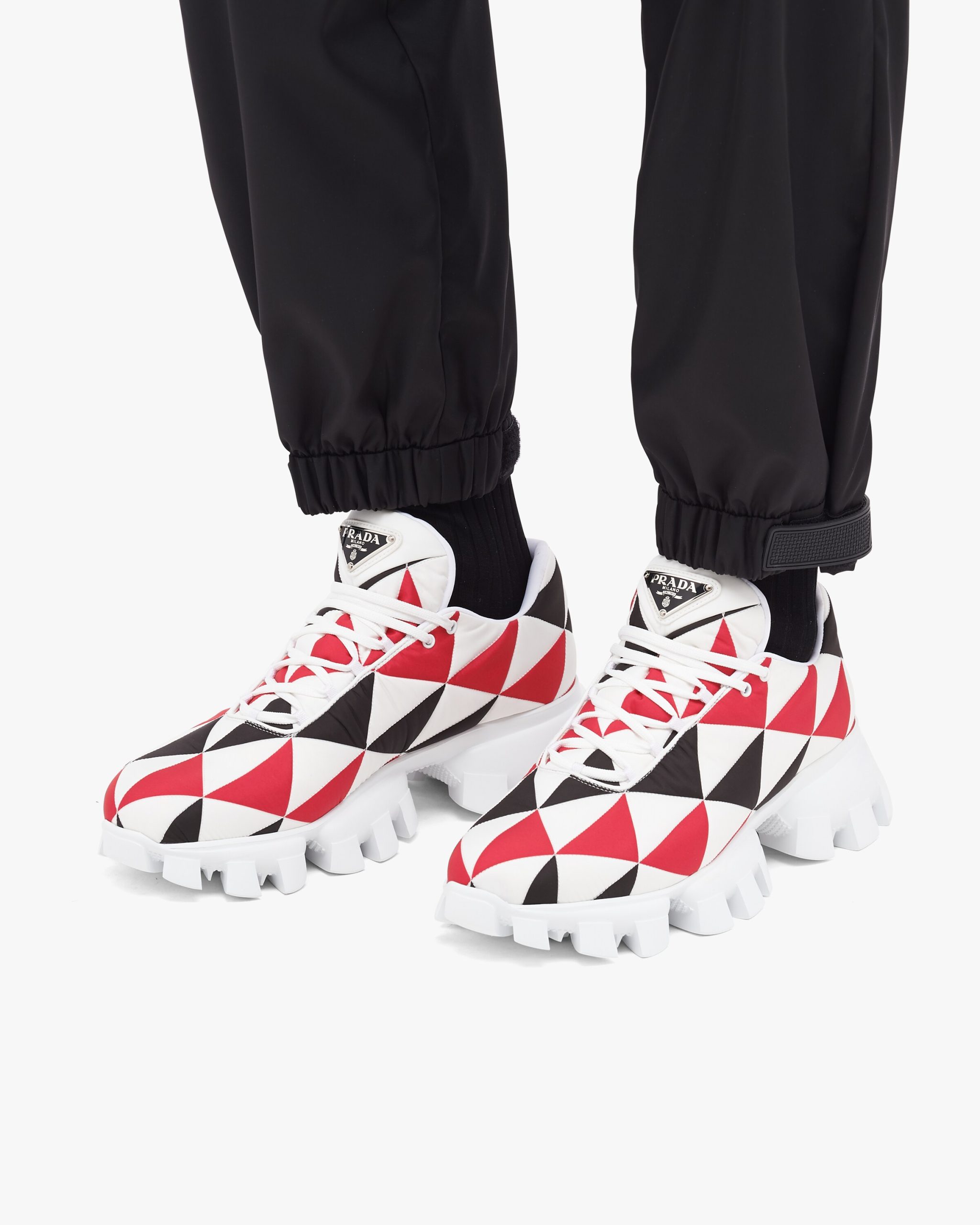 Black/red / White Printed nylon sneakers - Image 5