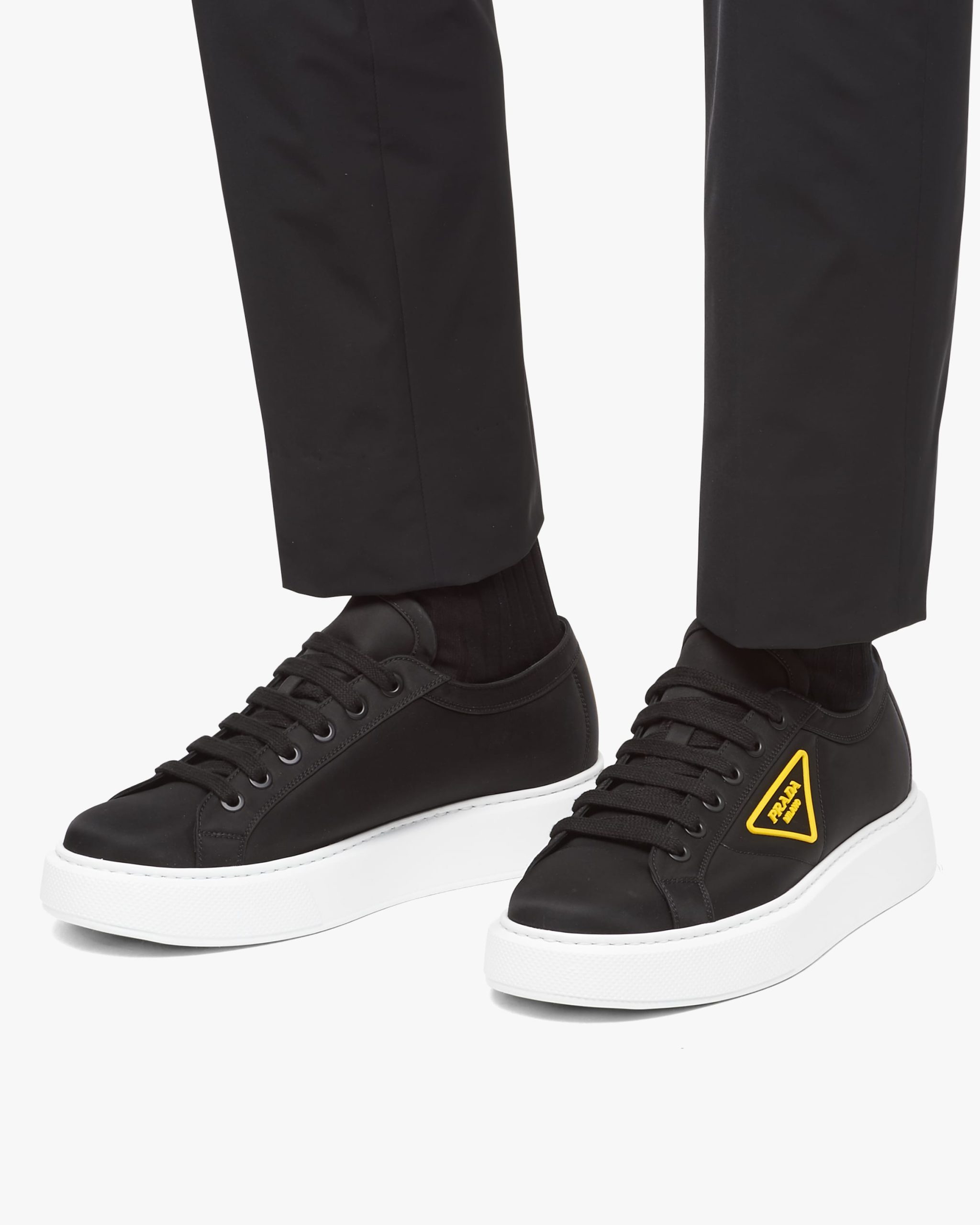 Black/yellow Nylon gabardine sneakers - Image 5