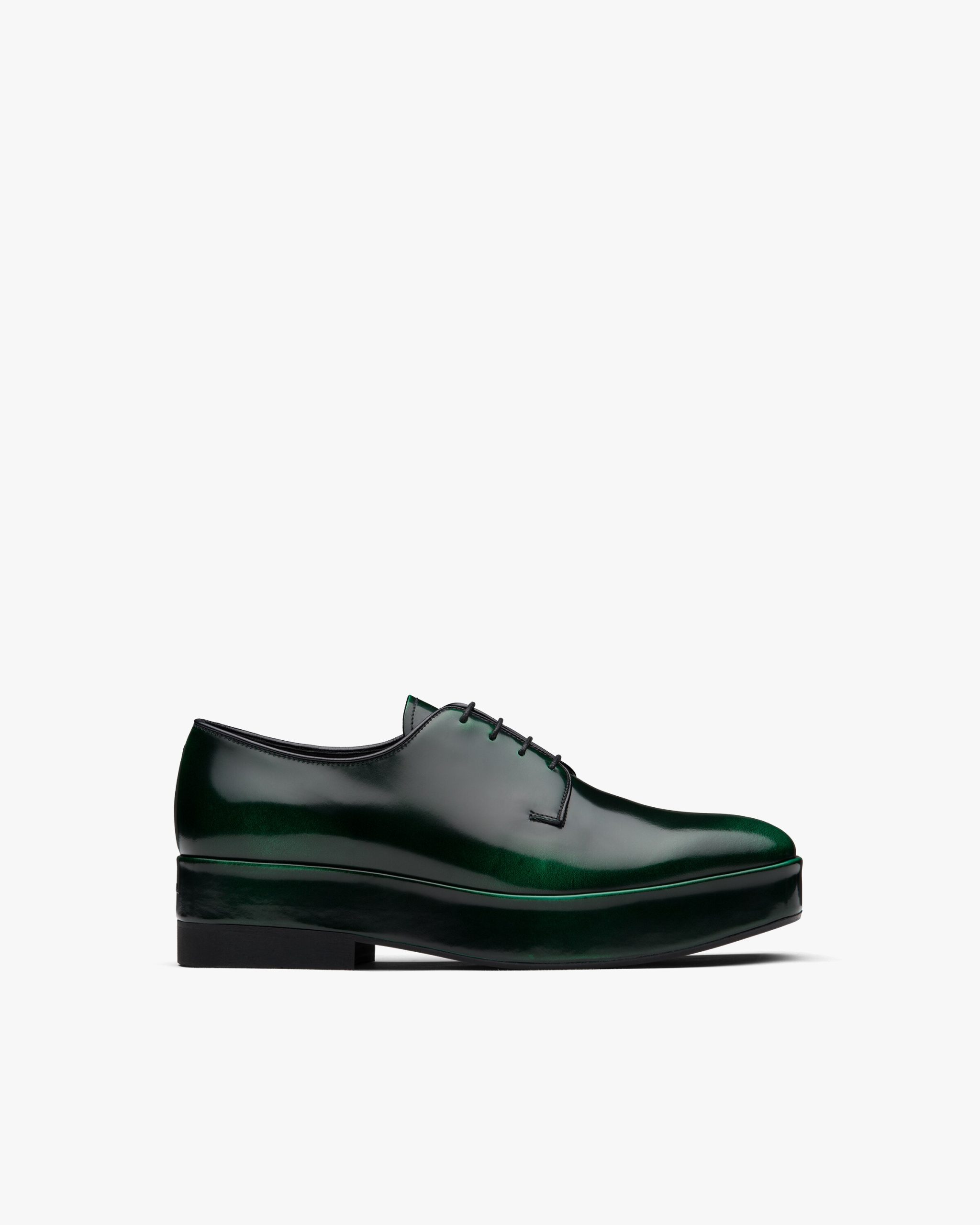 Green Brushed leather laced derby shoes - Image 2
