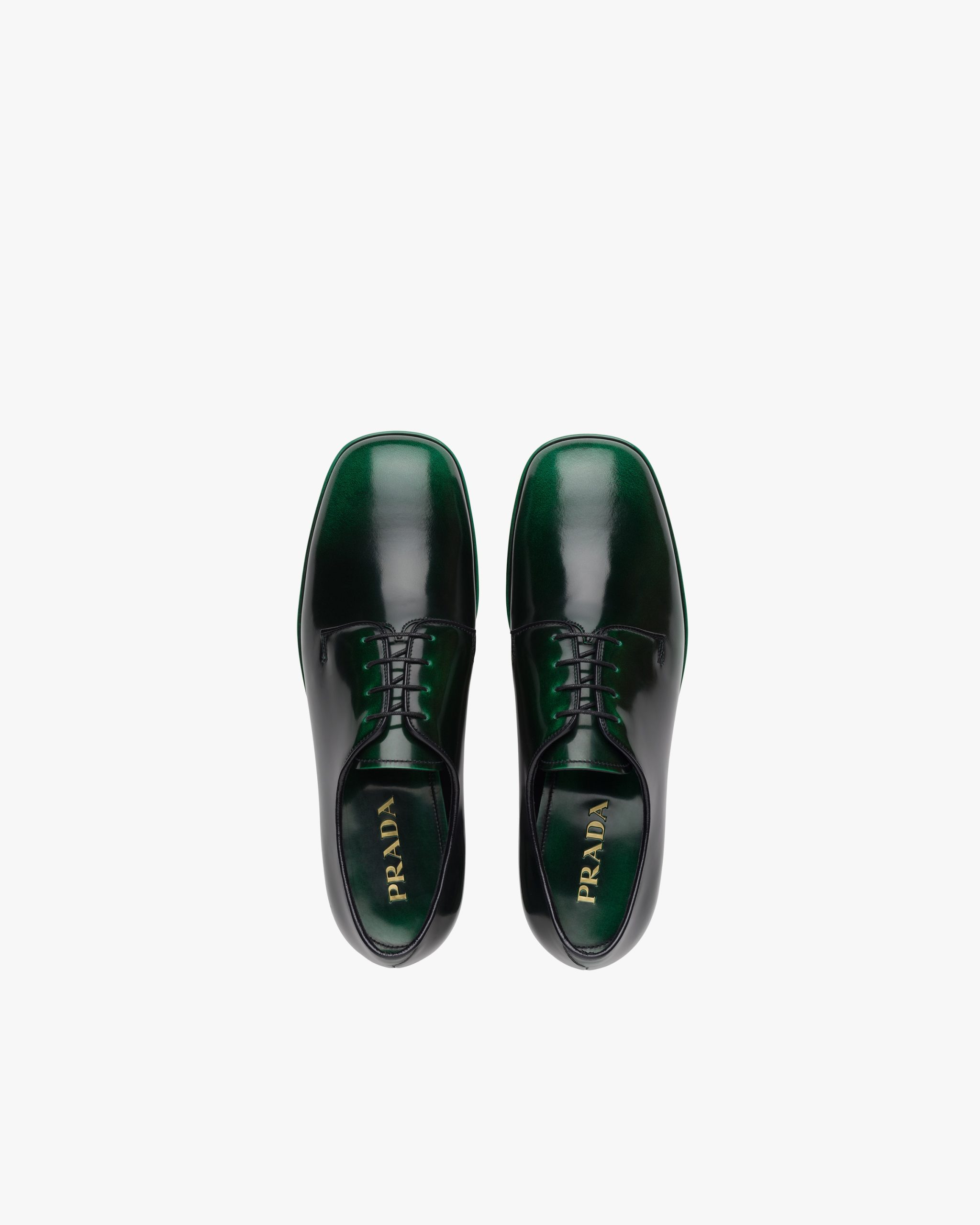 Green Brushed leather laced derby shoes - Image 3