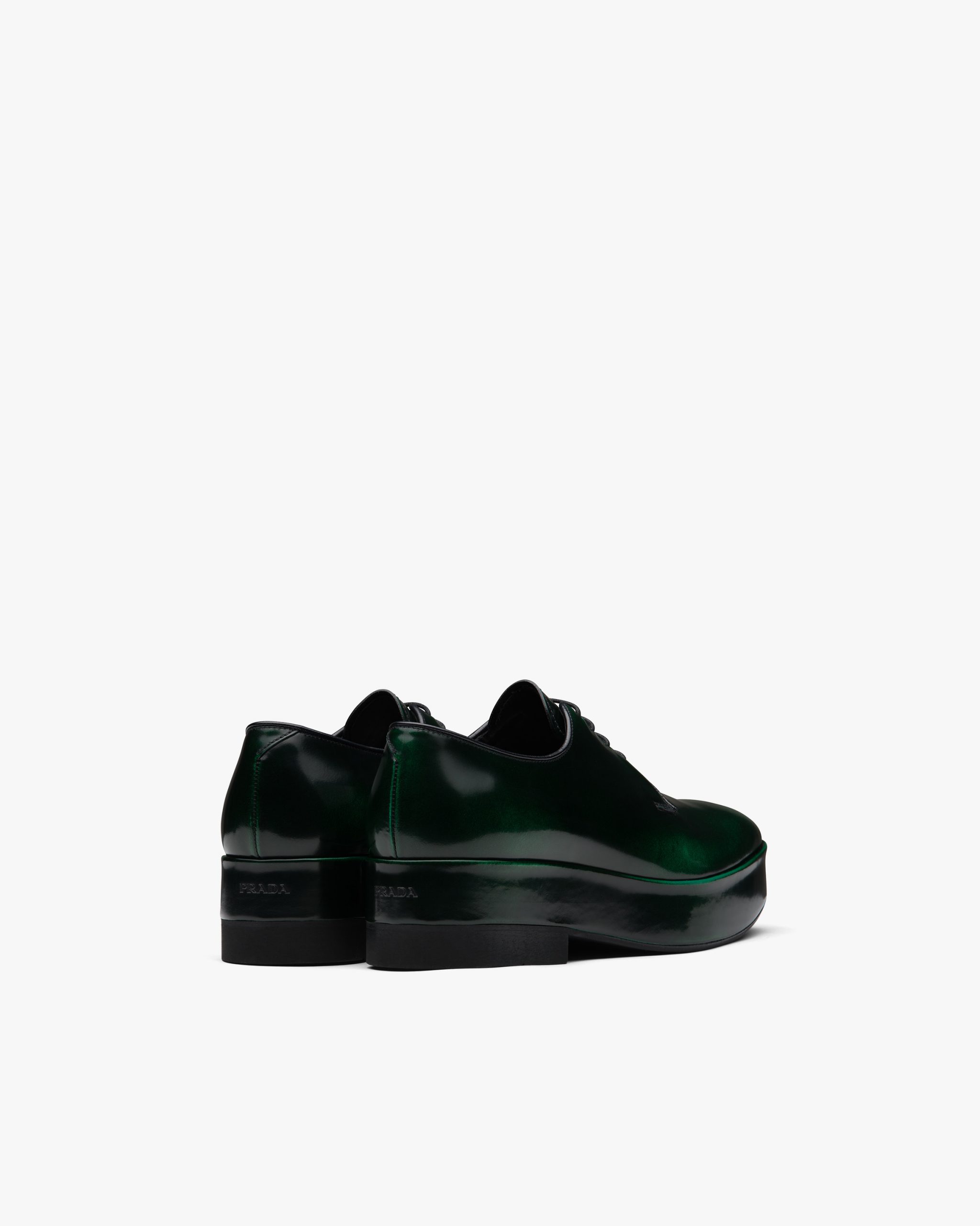 Green Brushed leather laced derby shoes - Image 4