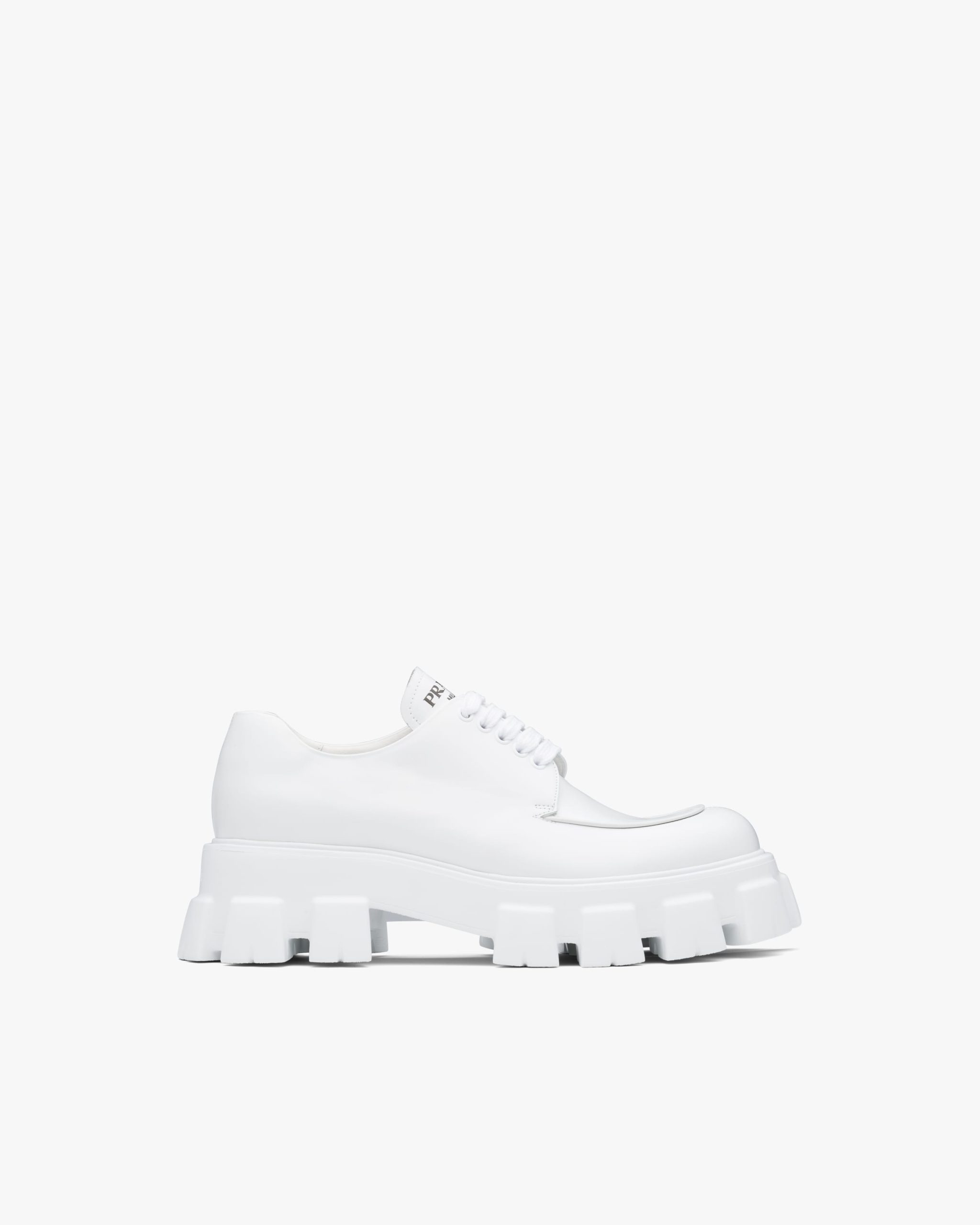 White Monolith brushed leather lace-up shoes - Image 2