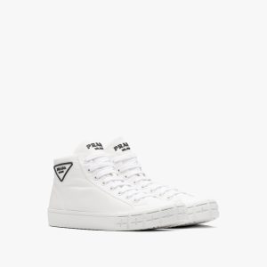White Prada Wheel Cassetta high-top sneakers
