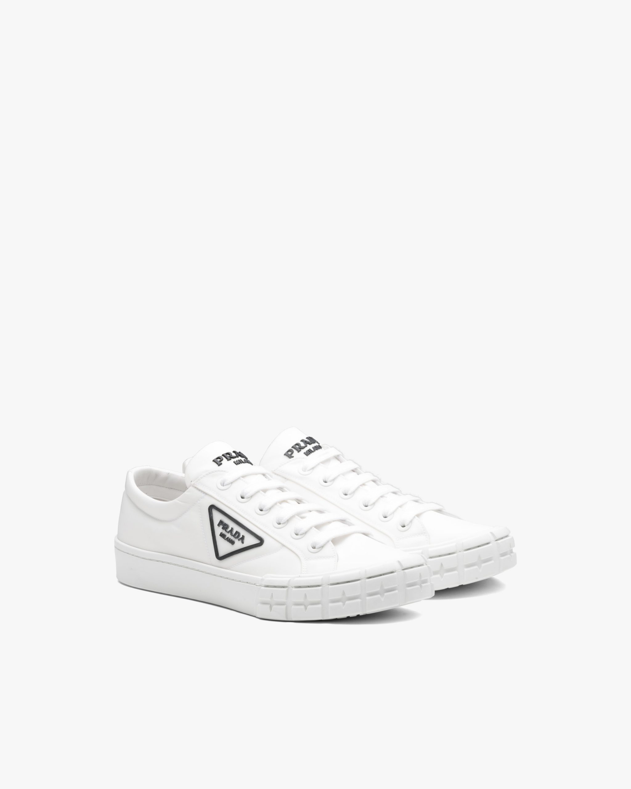 White Prada Wheel Cassetta sneakers