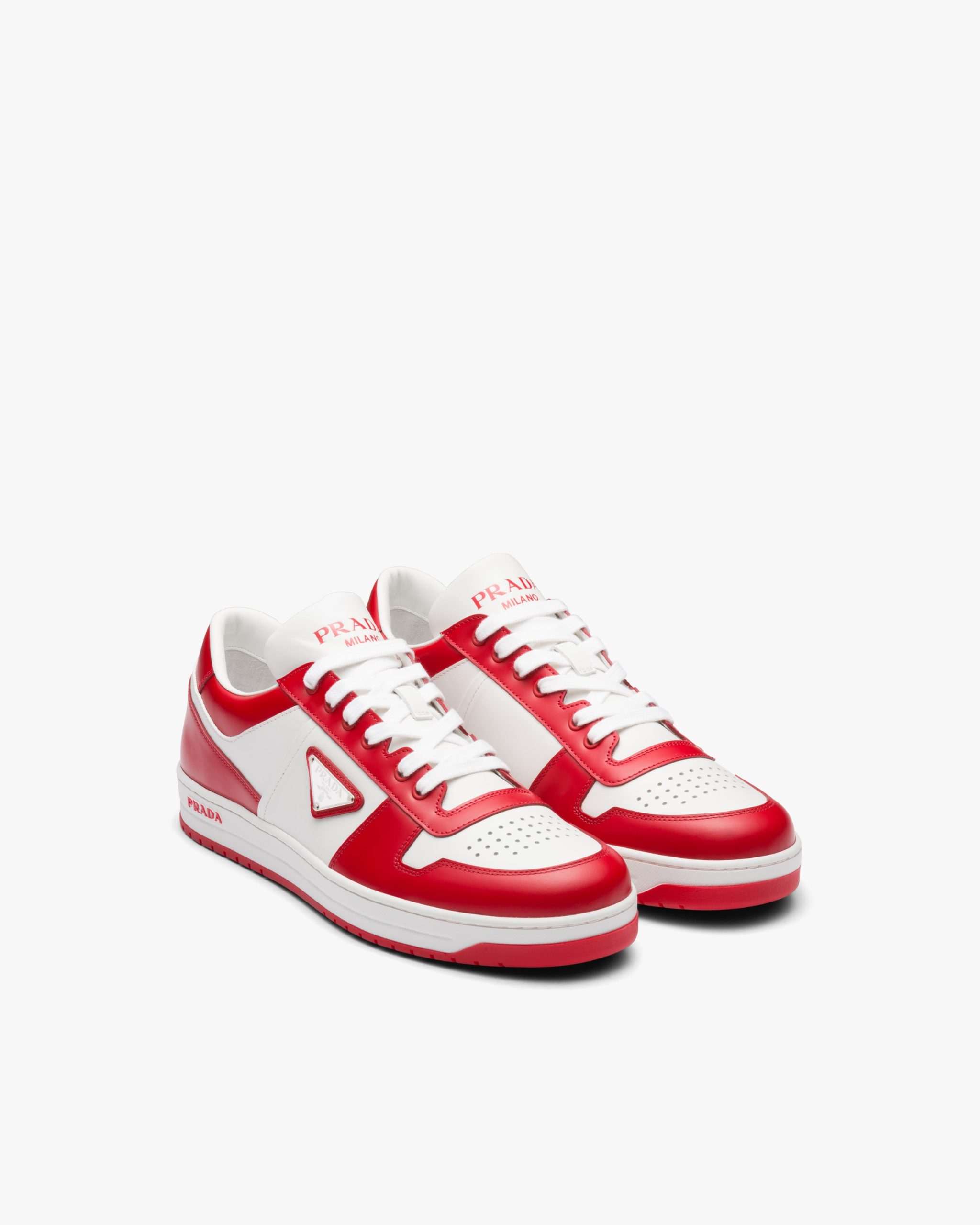 White/lacquer Red Downtown leather sneakers