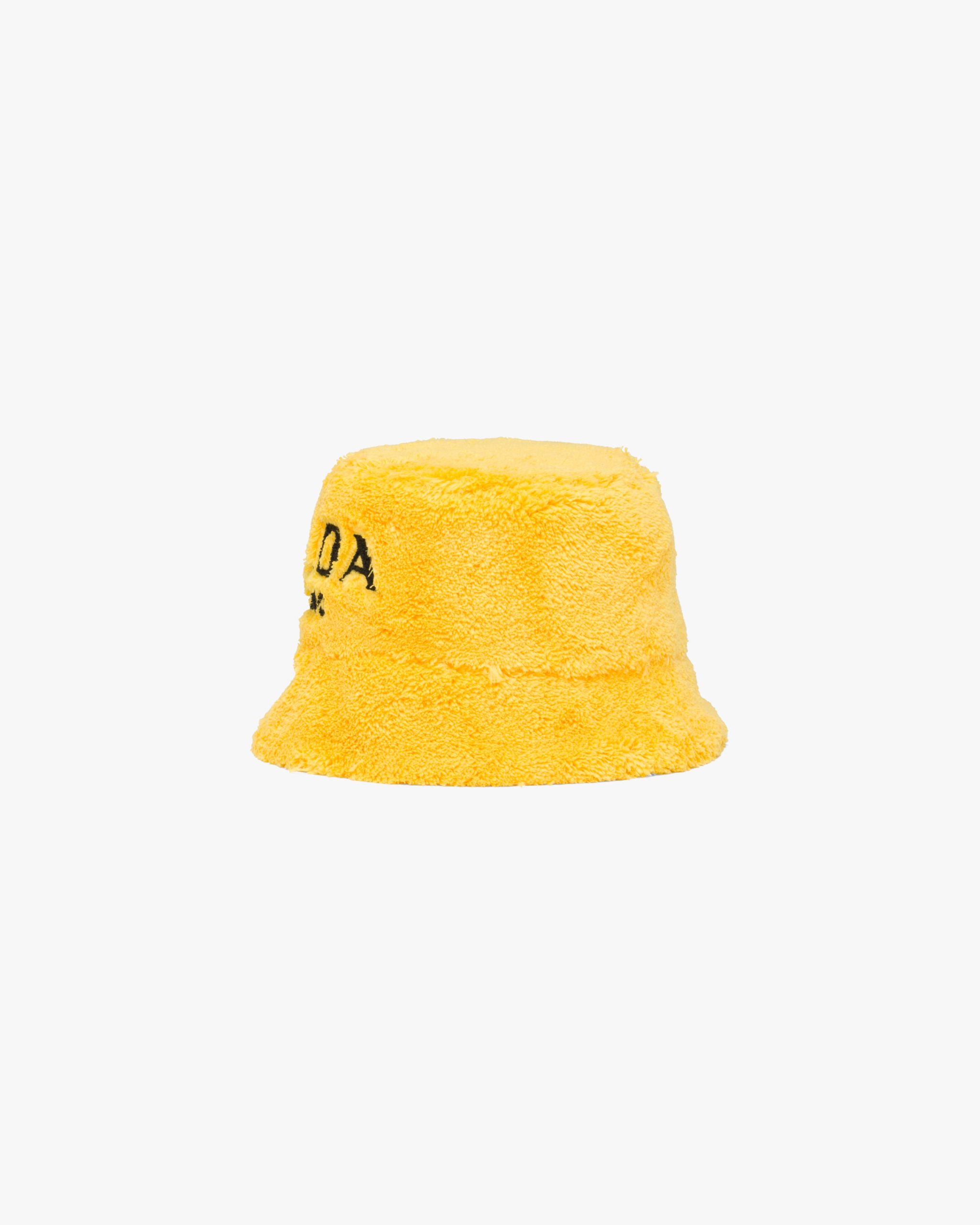 Yellow/black Terrycloth bucket hat