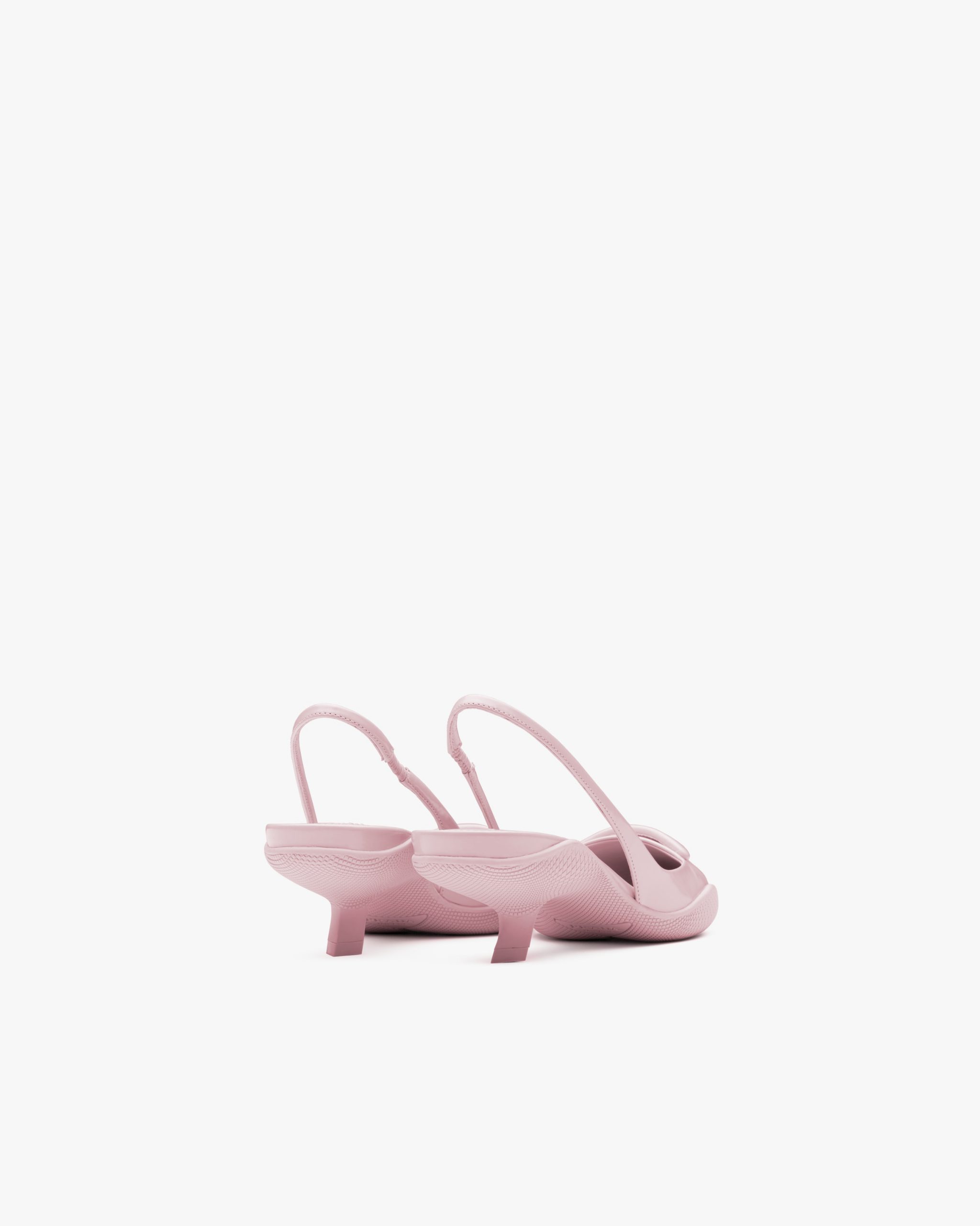 Alabaster Pink Brushed leather slingback pumps - Image 3
