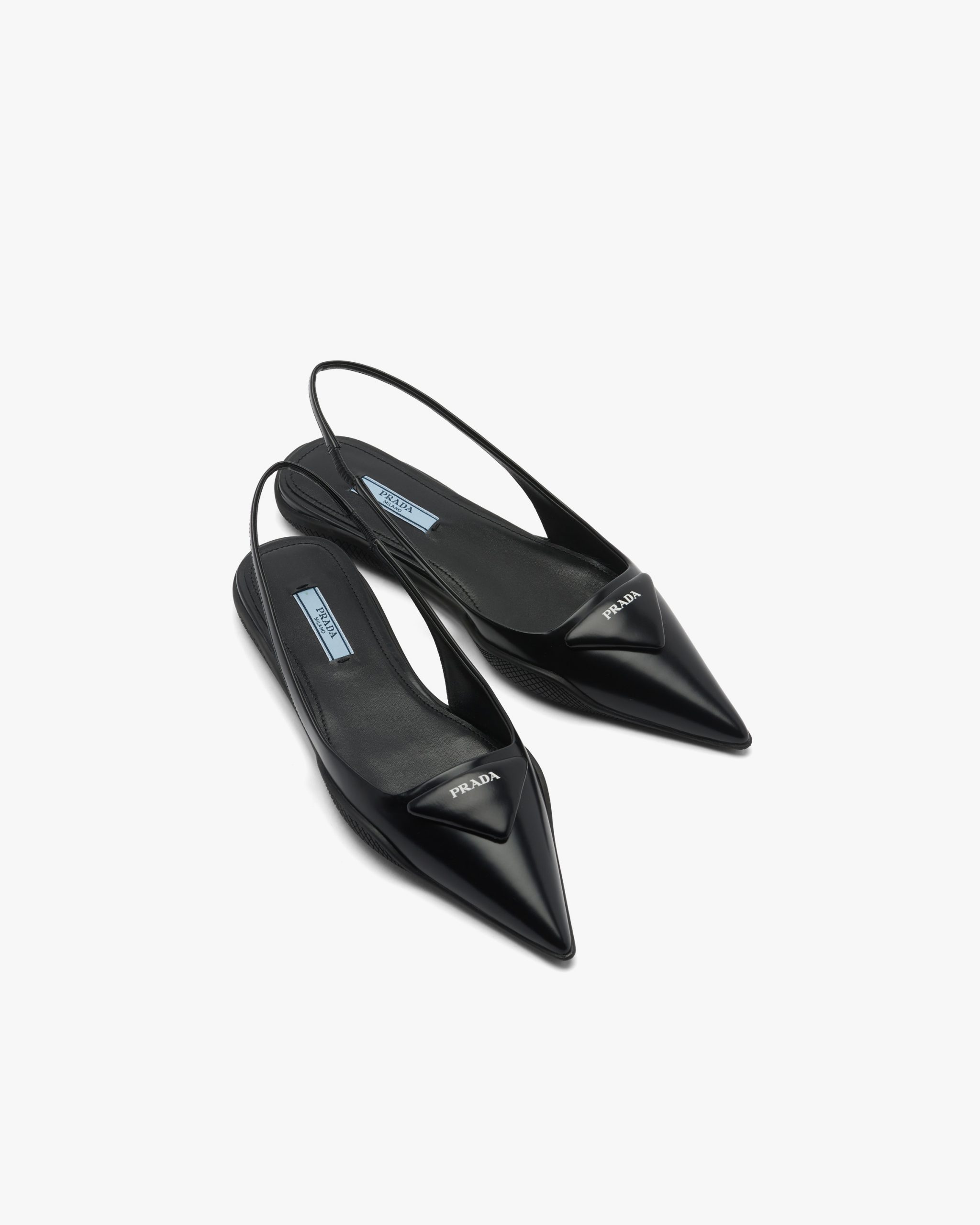 Black Brushed leather slingback ballerinas - Image 3