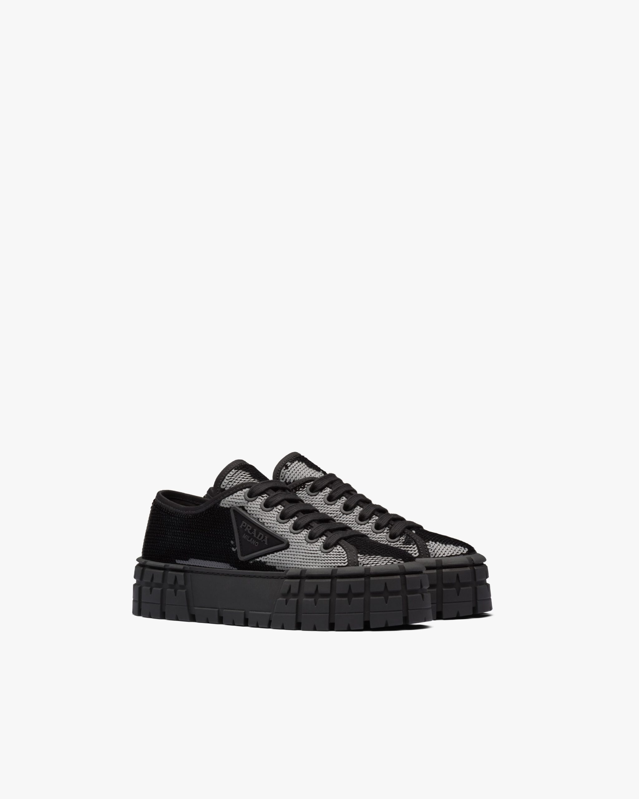 Black Double Wheel sequin sneakers