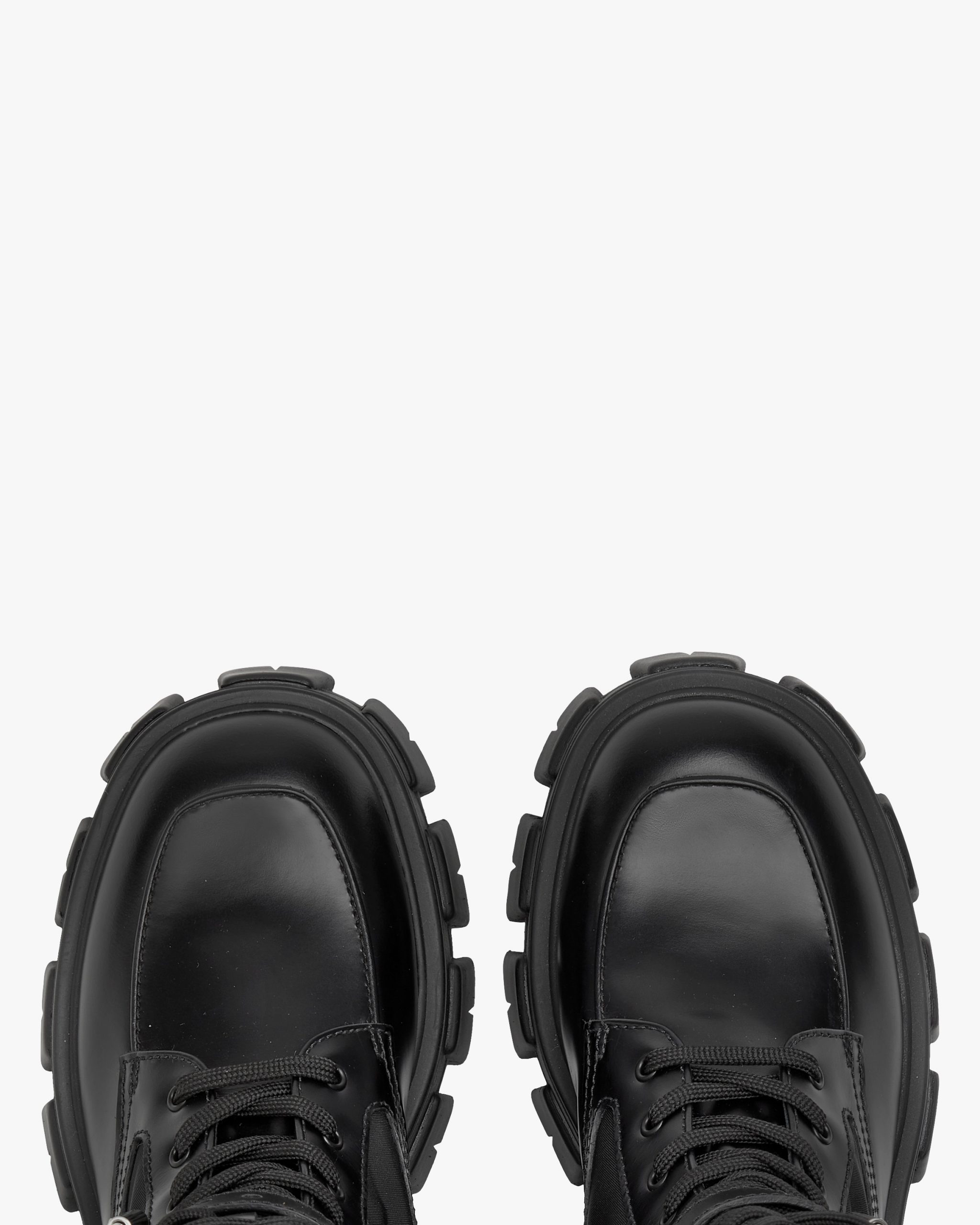 Black Monolith brushed rois leather and nylon biker boots - Image 4