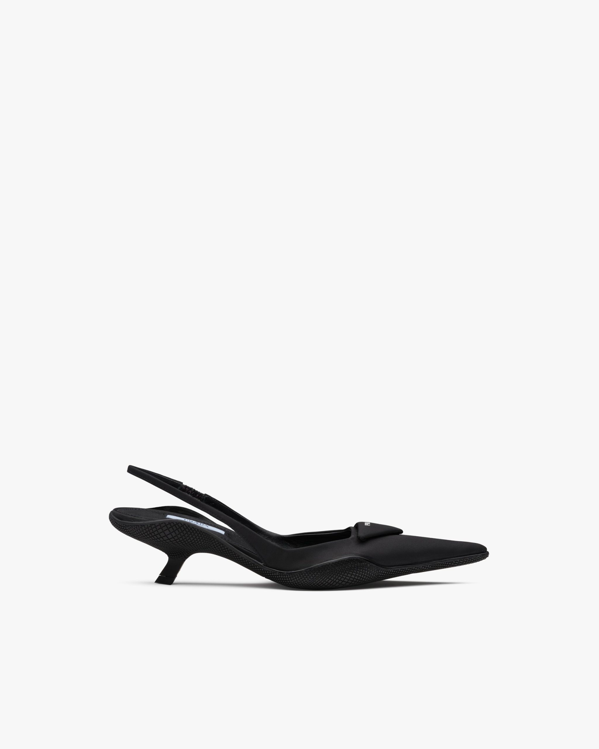 Black Nylon gabardine slingback pumps - Image 2