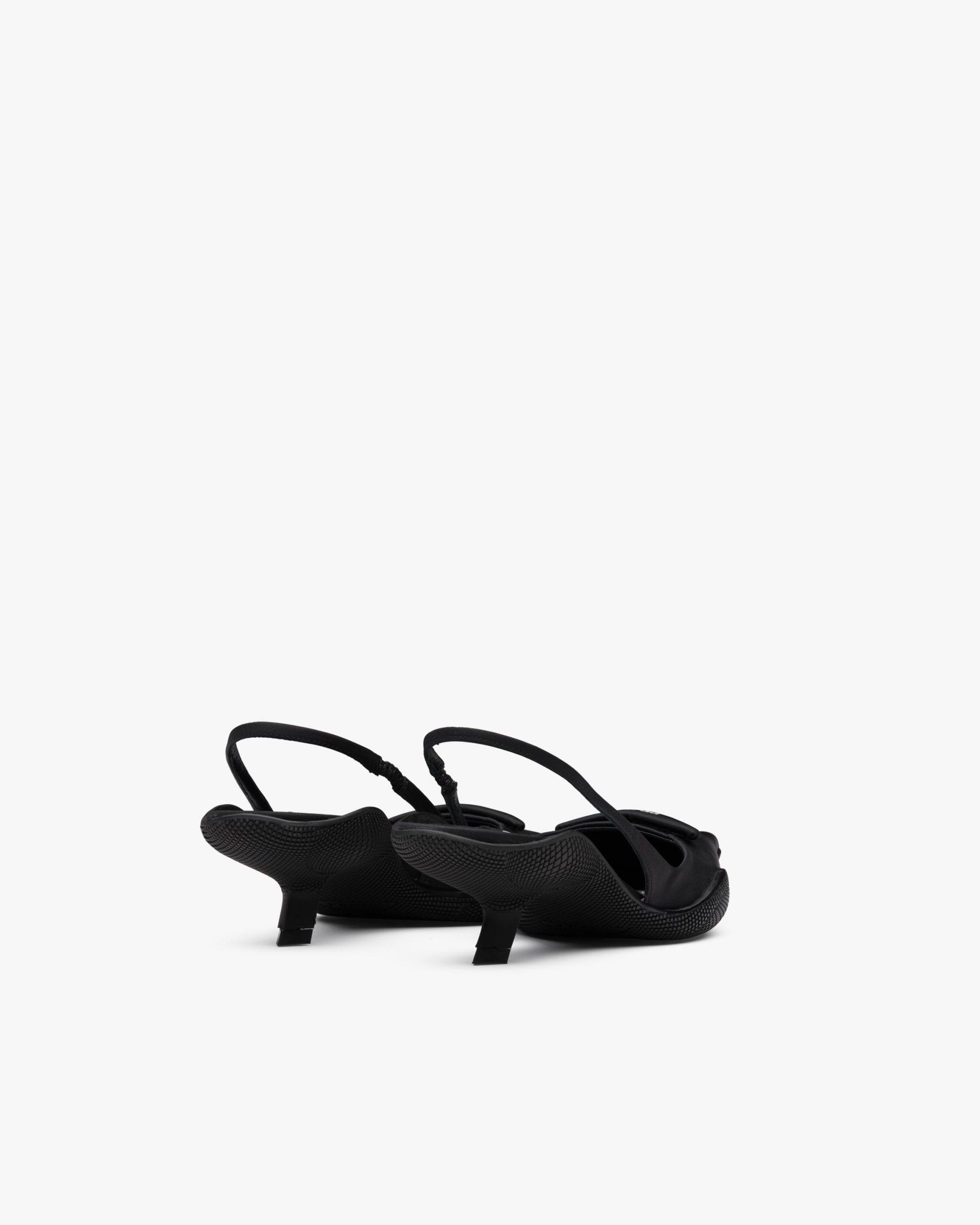 Black Nylon gabardine slingback pumps - Image 3