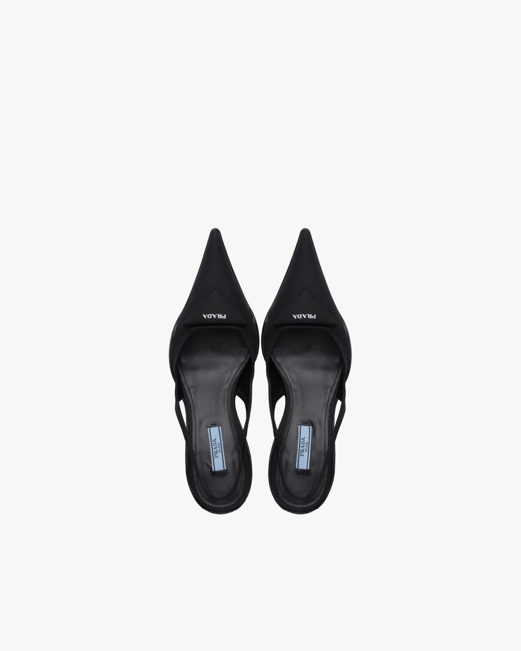 Black Nylon gabardine slingback pumps - Image 4