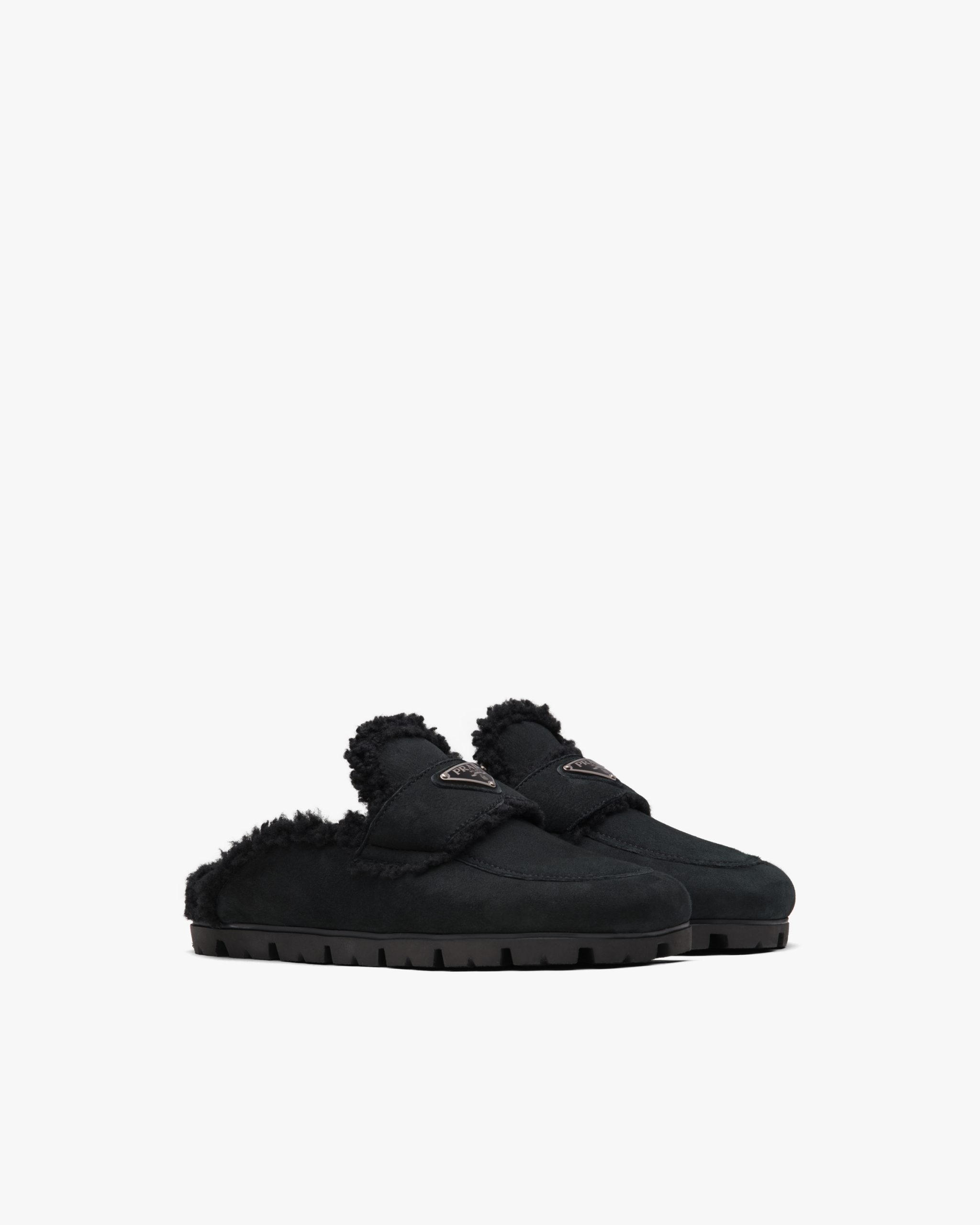 Black Shearling slippers