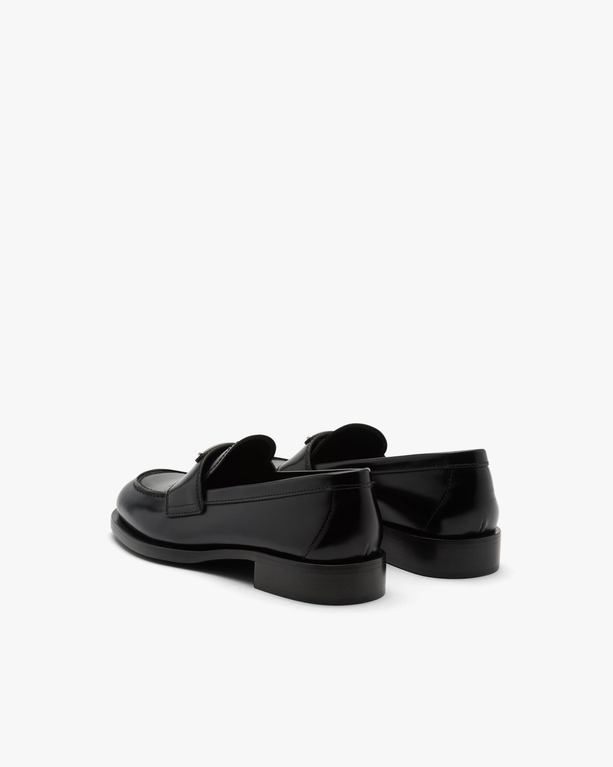 Black Unlined brushed leather loafers - Image 2