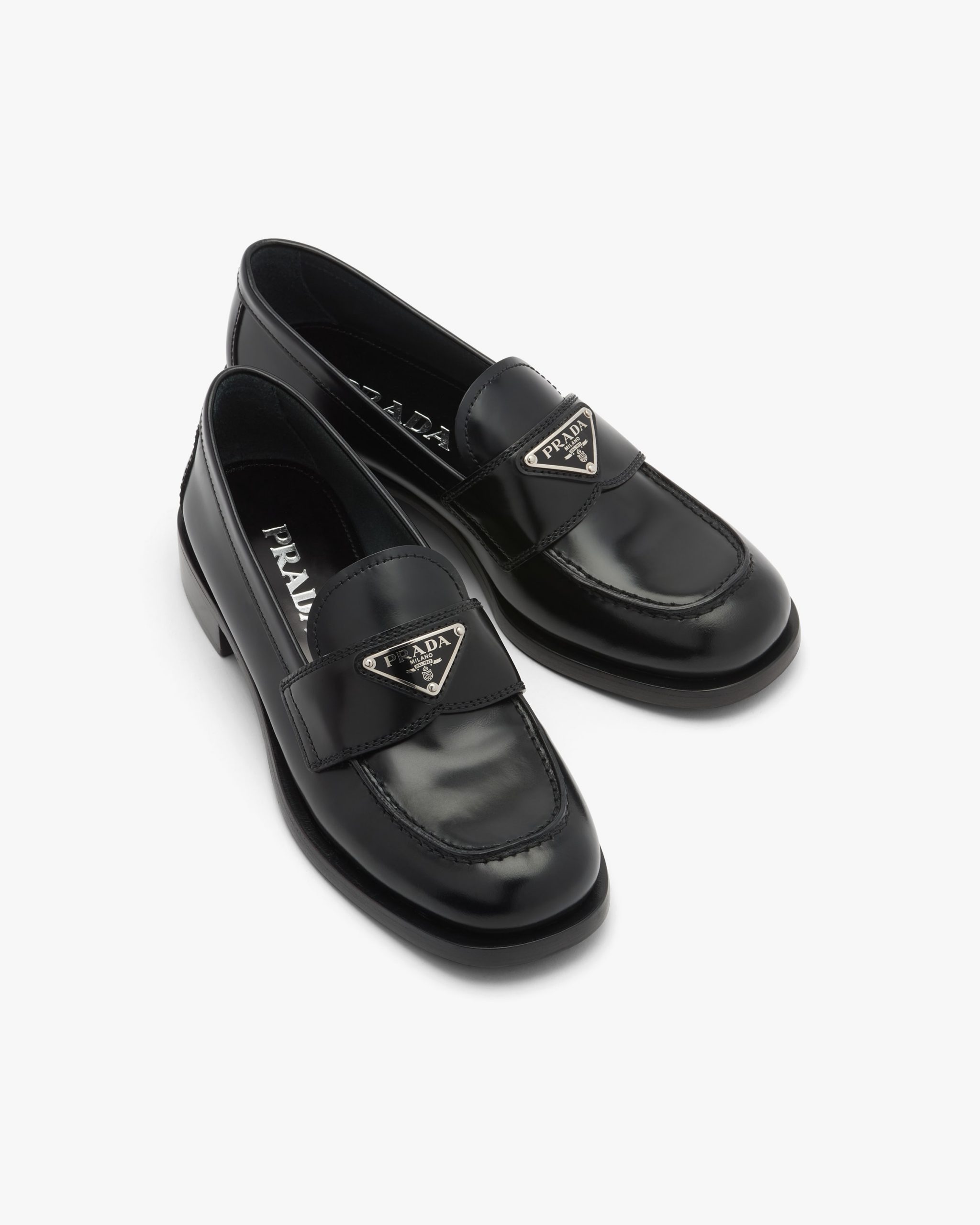 Black Unlined brushed leather loafers - Image 3