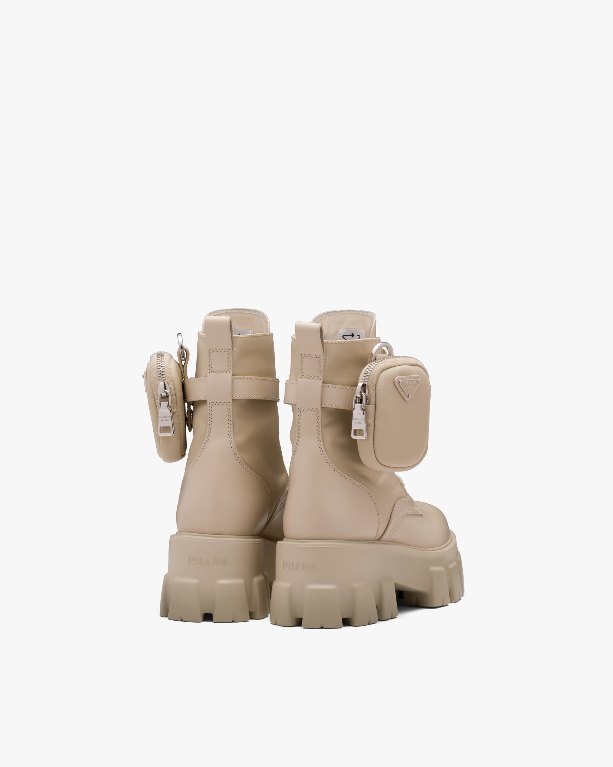 Desert Beige Monolith leather and nylon fabric combat boots - Image 3